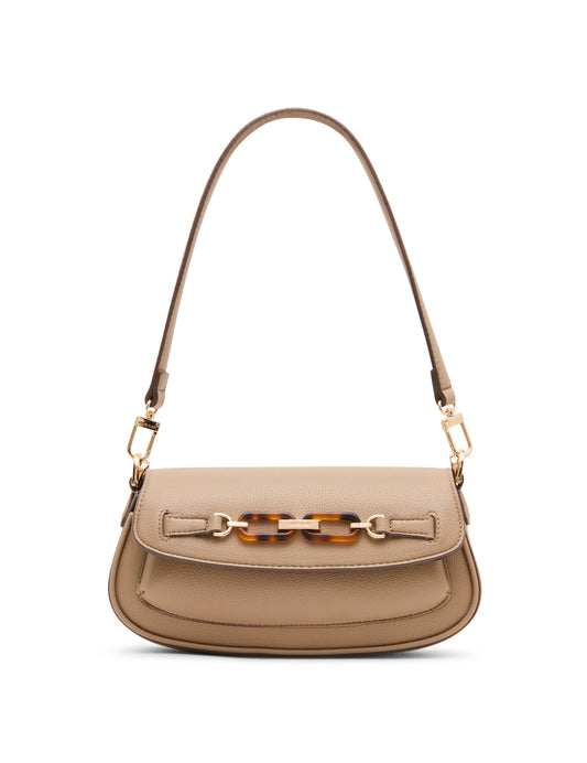 Anne Klein Tortoise Chain Link Shoulder Bag in Truffle