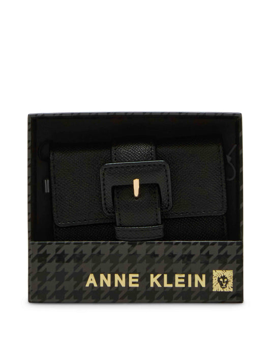Anne Klein Covered Buckle Flap Wallet Gift Set, New Bordeaux