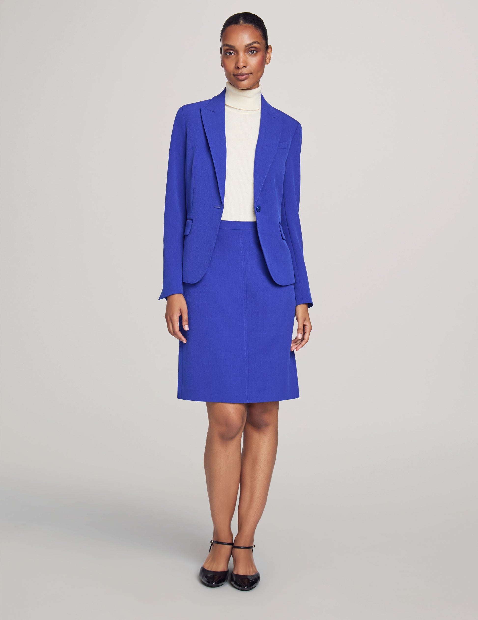 Anne Klein Blazer & Skirt Suit Set in Royal Sapphire