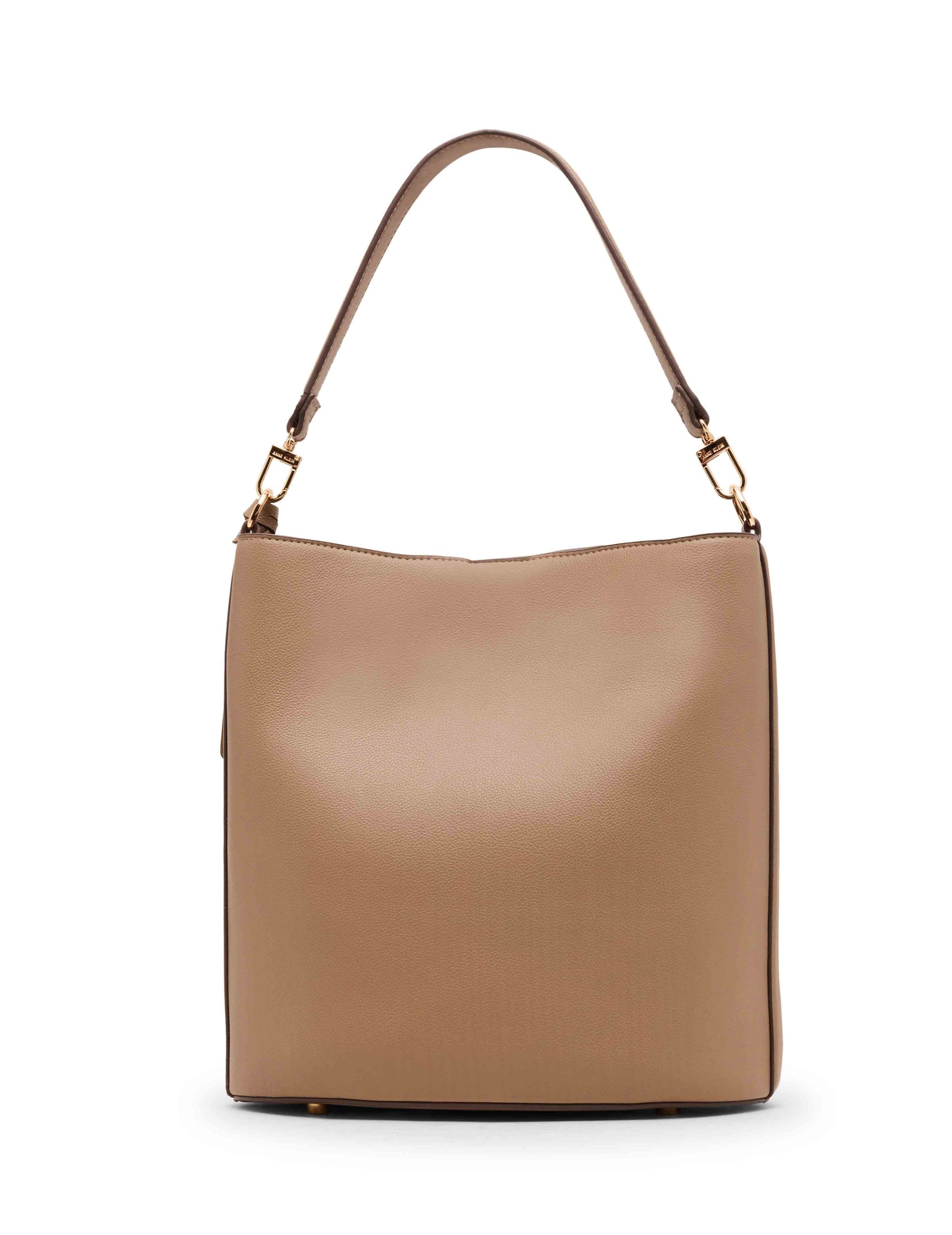 Anne Klein Medium Oval Turnlock Bucket with Convertible Strap