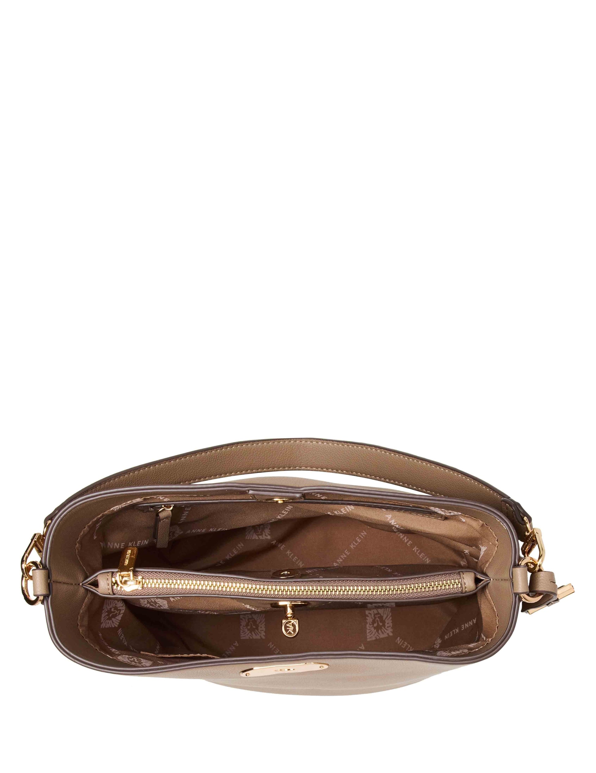 Anne Klein Medium Oval Turnlock Bucket with Convertible Strap