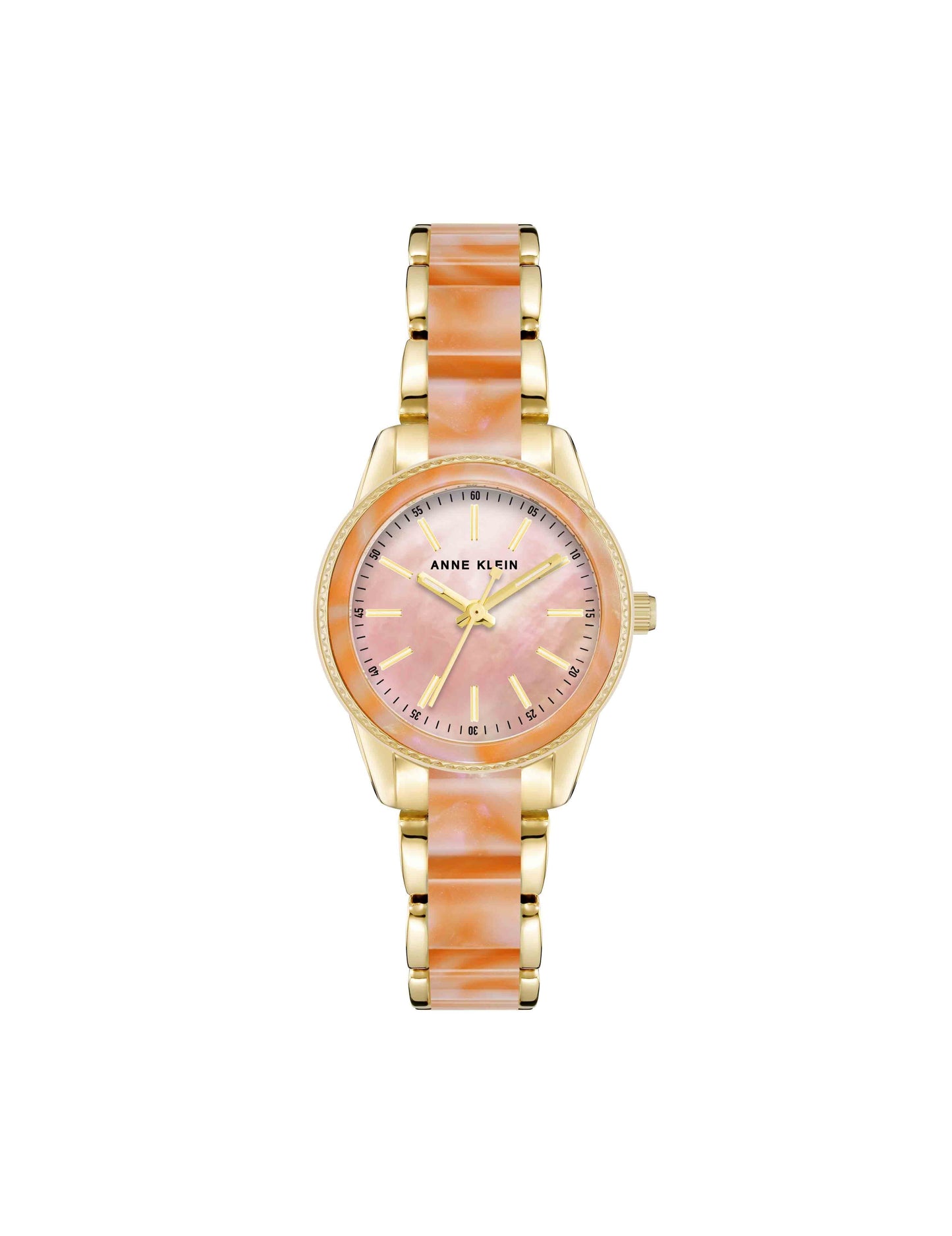 Anne Klein Pearlescent Resin Link Bracelet Watch