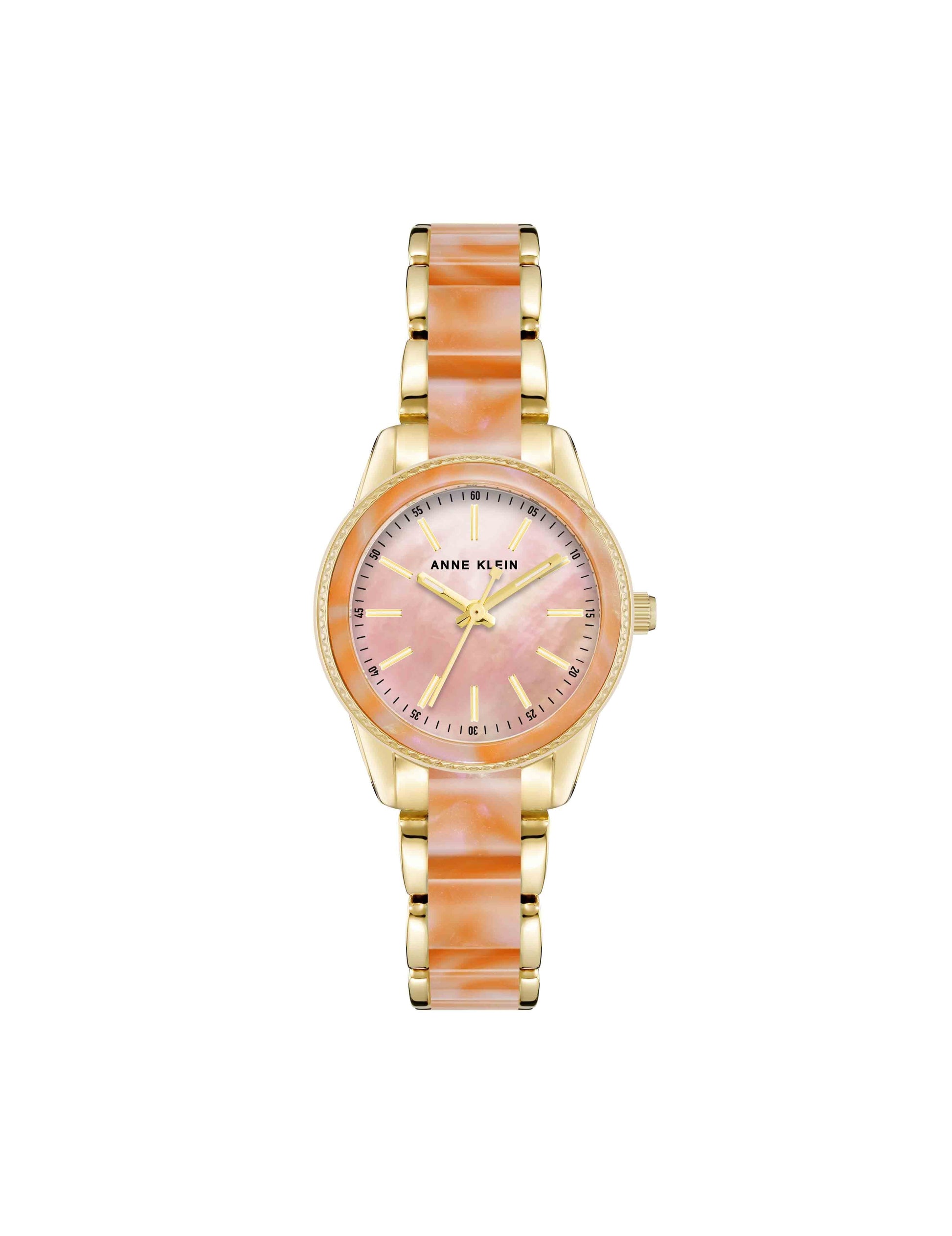 Anne Klein Pearlescent Resin Link Bracelet Watch