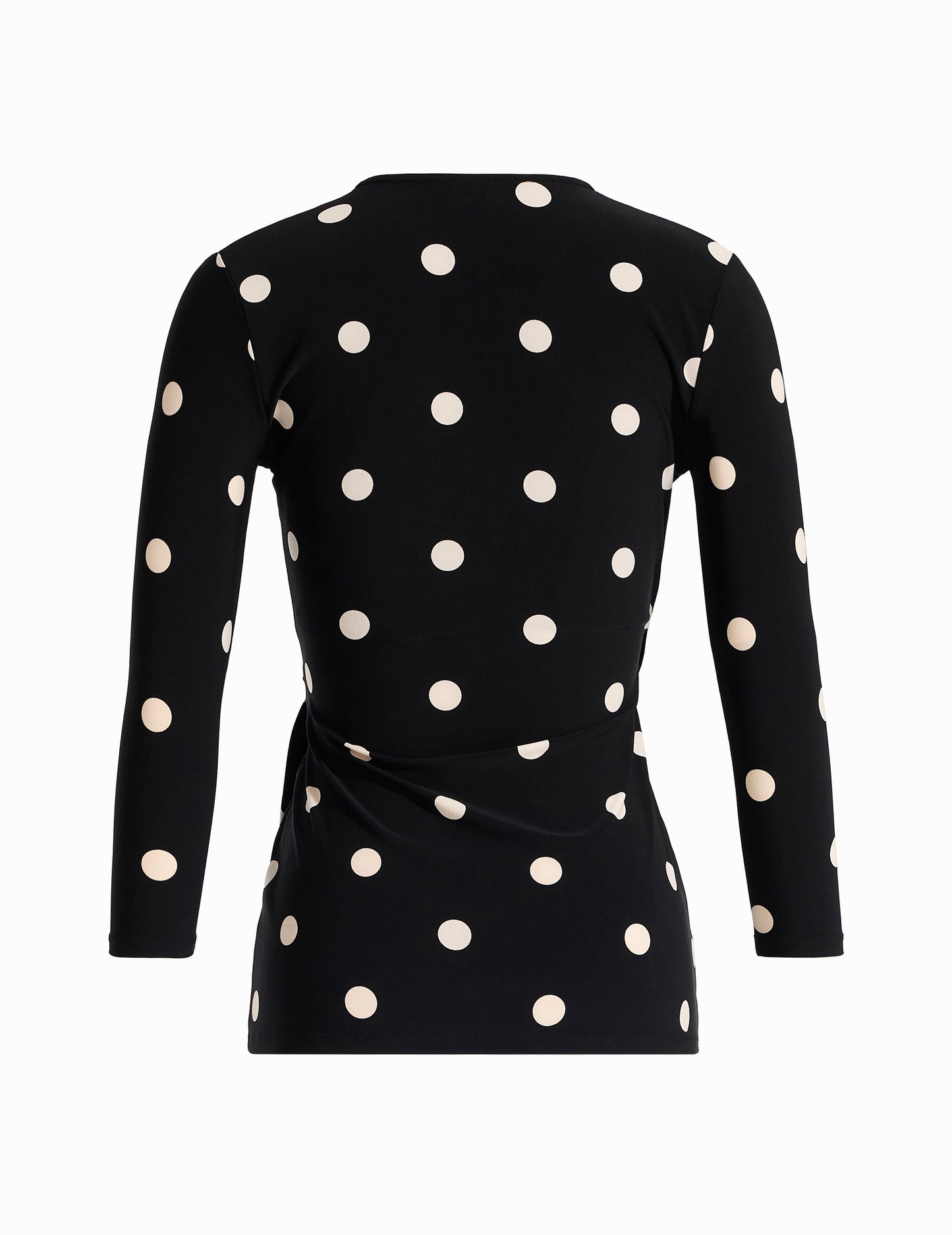 Anne Klein Printed Faux Wrap Top in Polka Dot