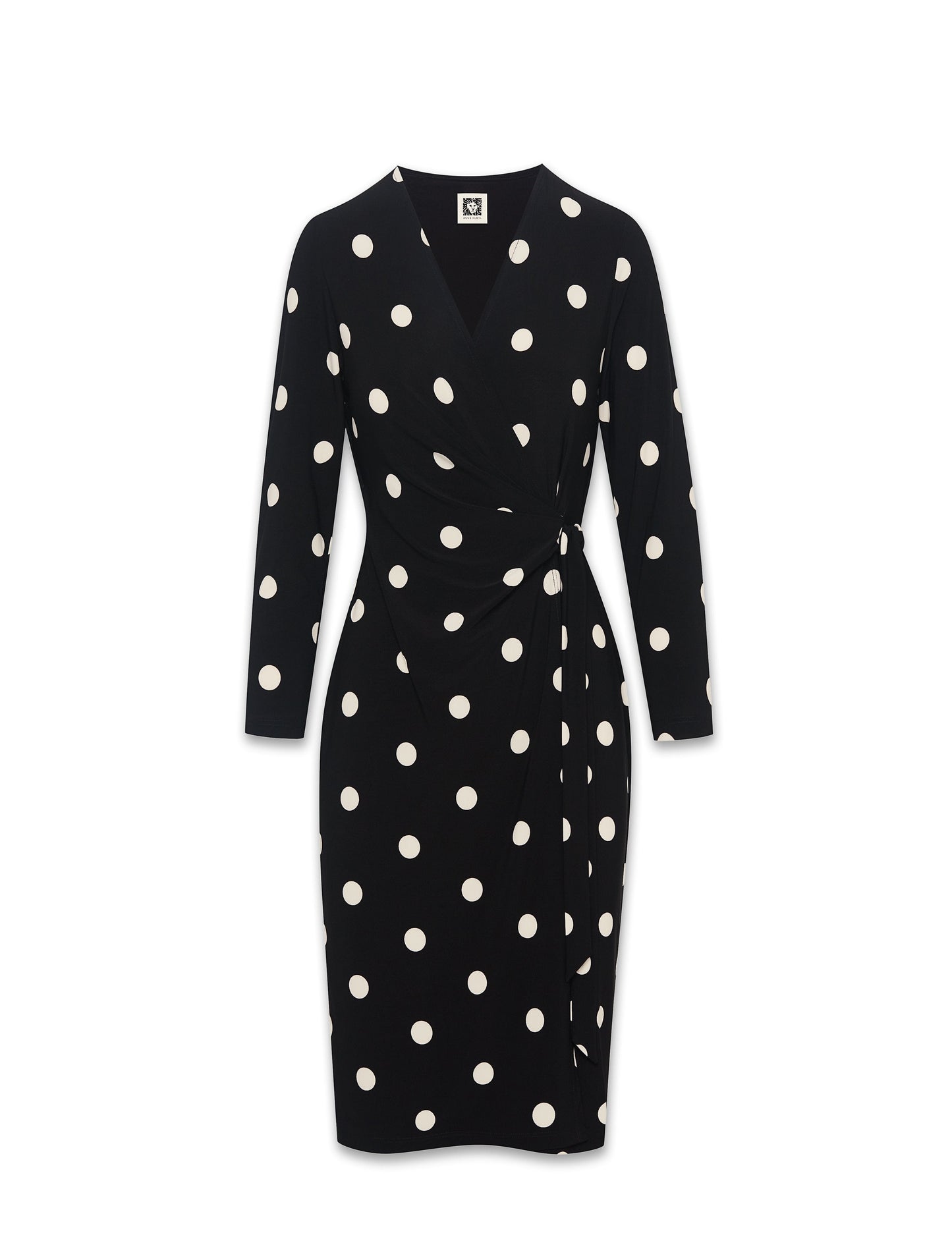 Anne Klein Dot Print Faux Wrap Dress