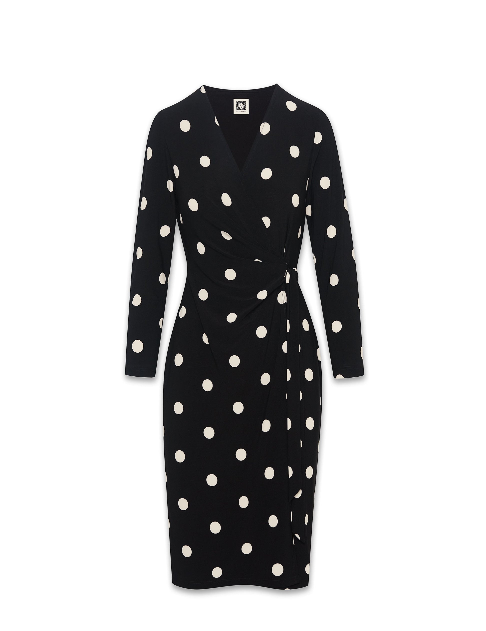 Anne Klein Dot Print Faux Wrap Dress