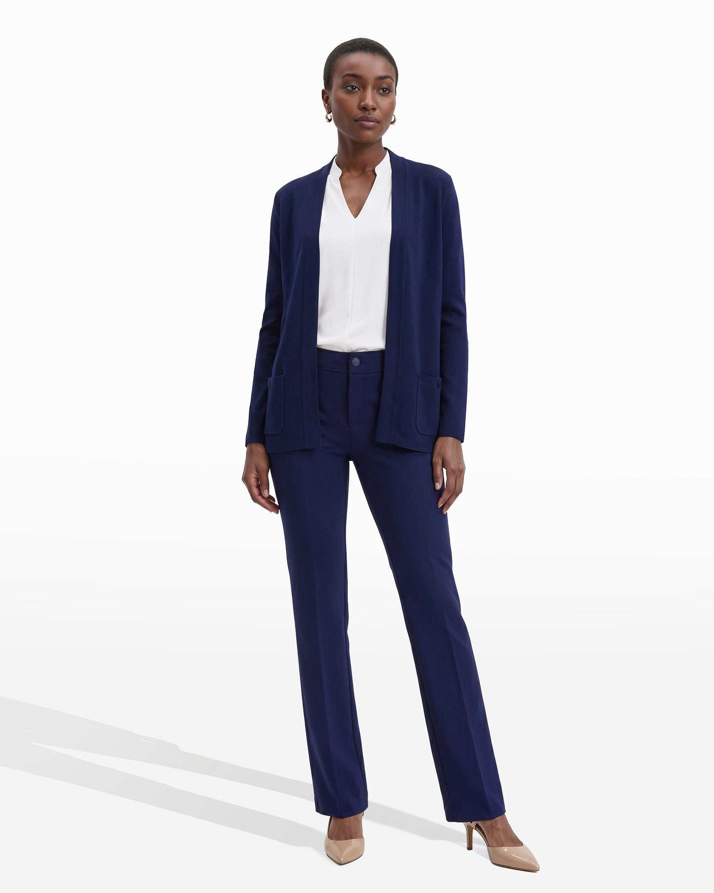 Anne Klein Open-Front Cardigan with Pockets