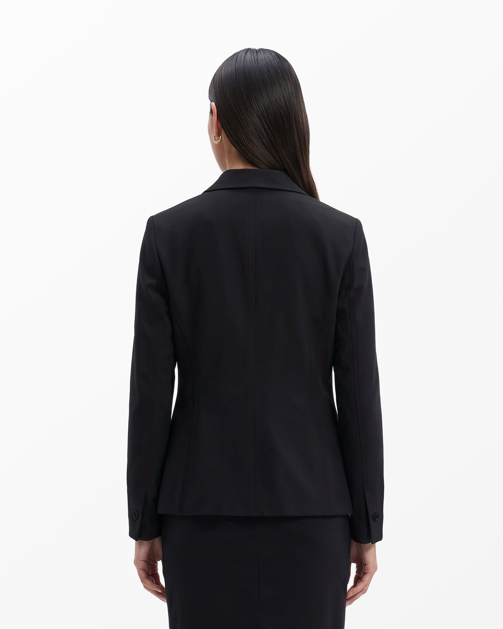 Anne Klein Notch Collar 2 Button Blazer in Black