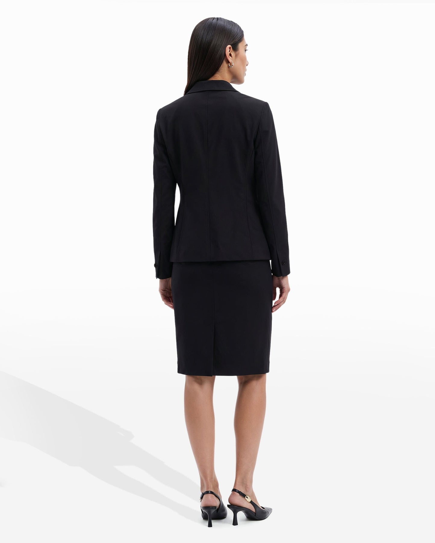 Anne Klein Notch Collar 2 Button Blazer in Black