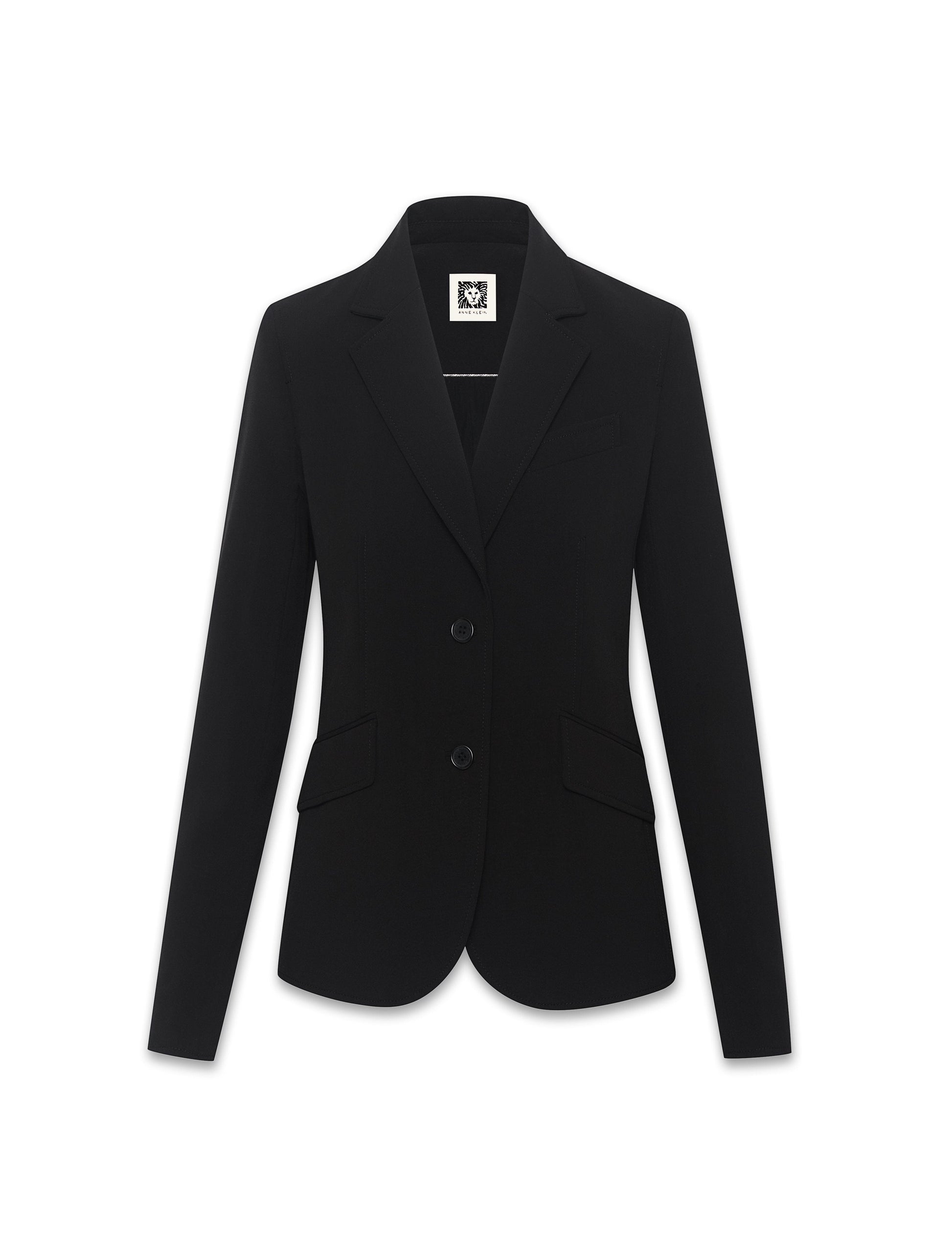 Anne Klein Notch Collar 2 Button Blazer in Black