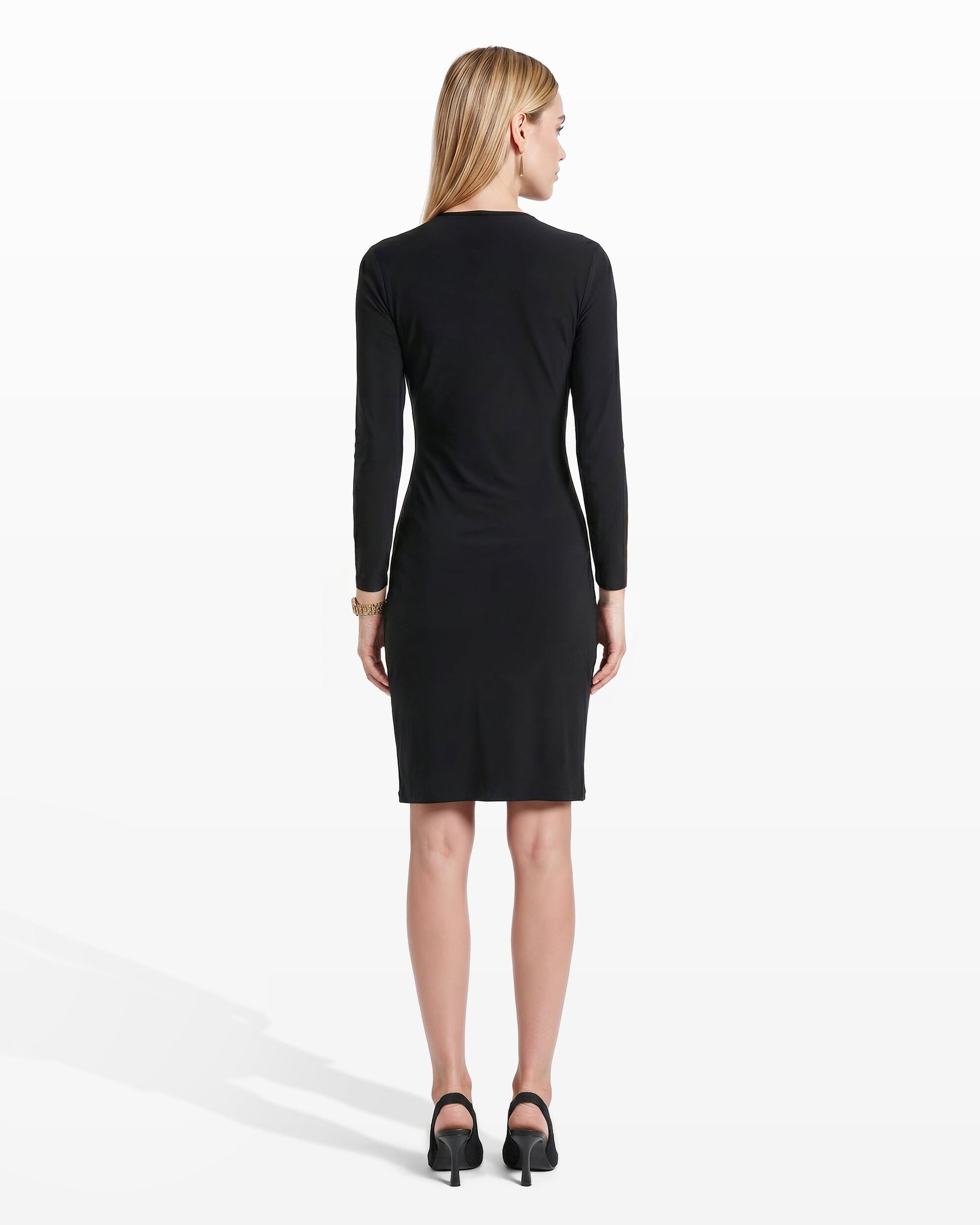 Anne Klein Faux Wrap Dress in Black