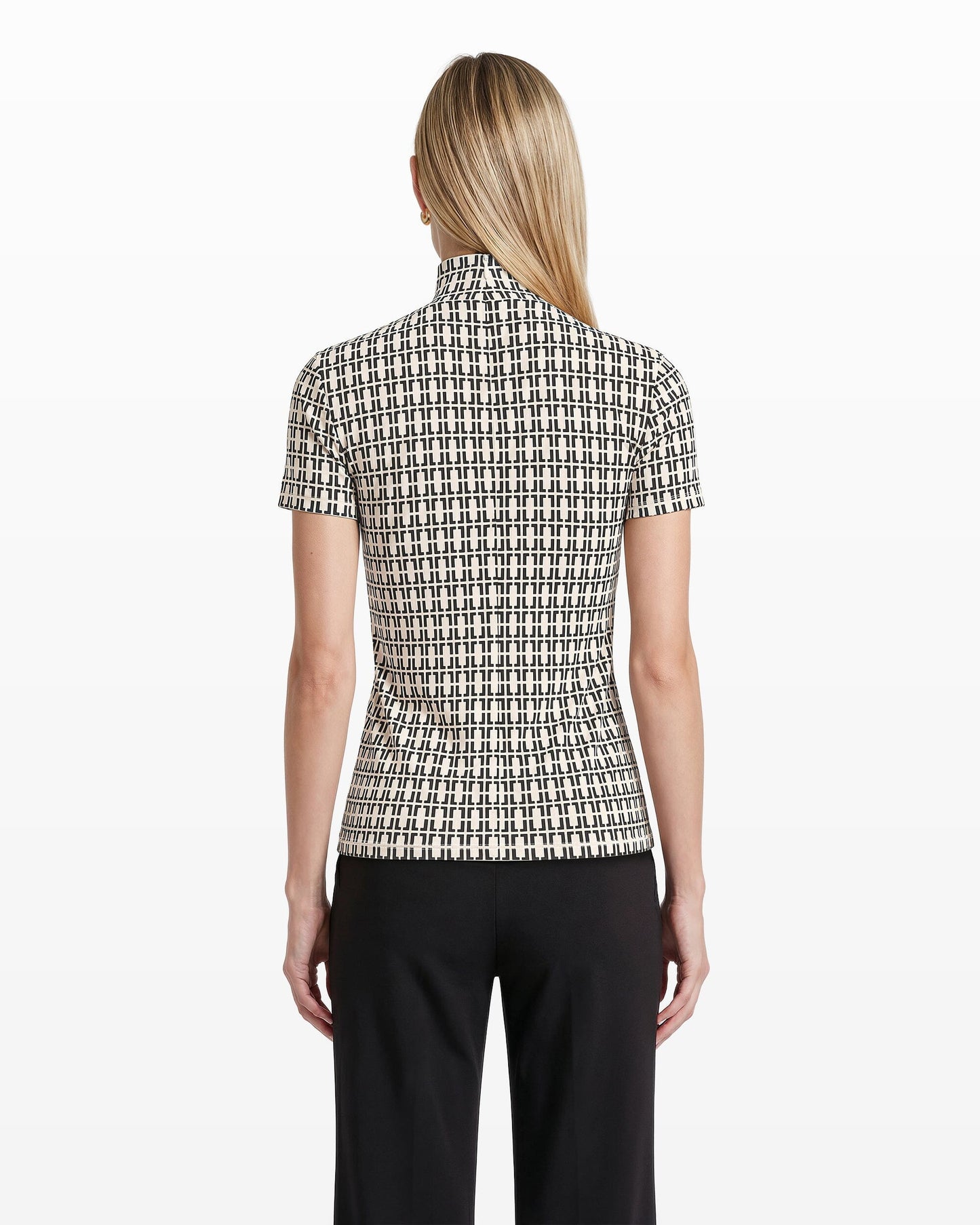 Anne Klein Chainlink Mock Neck Knit Top