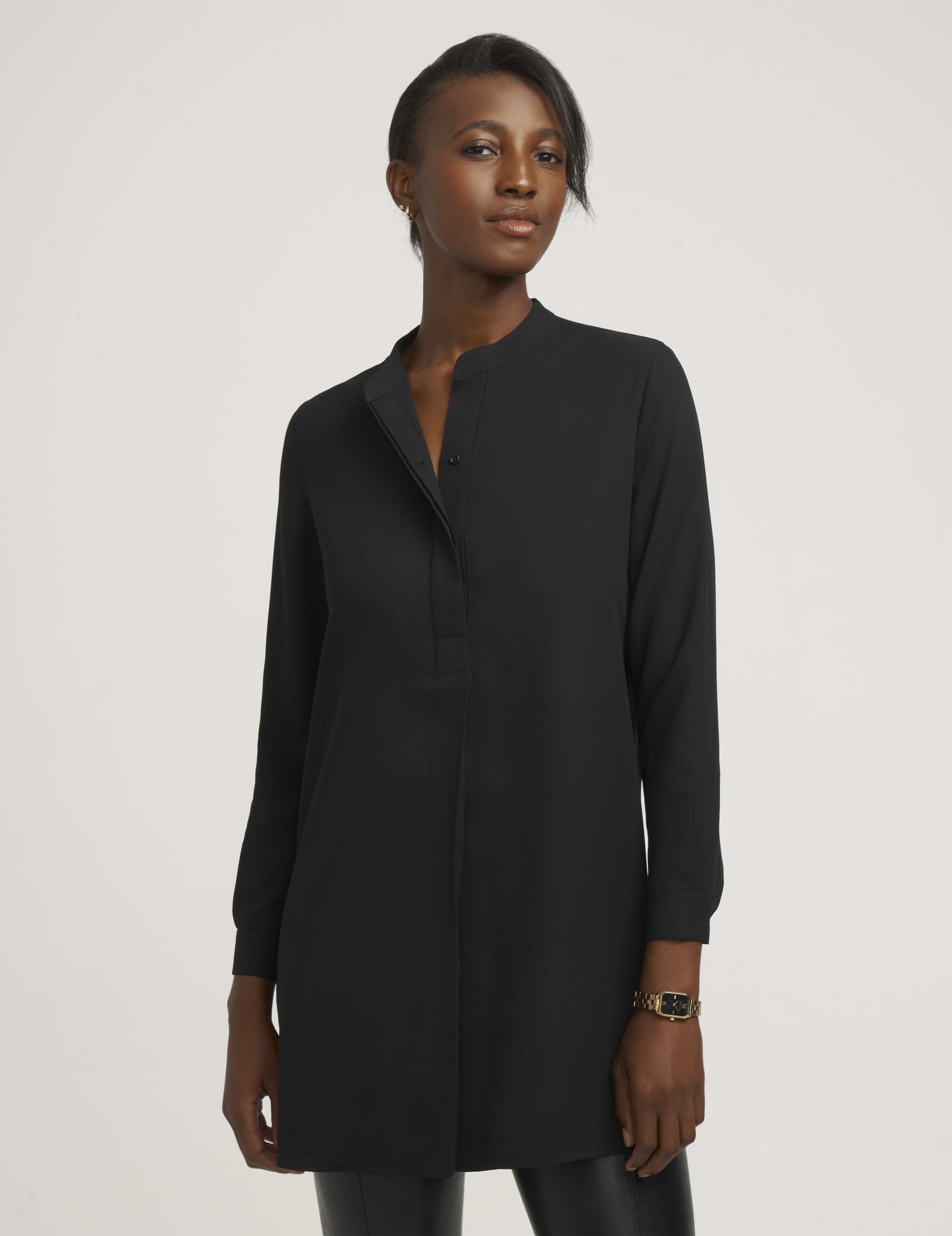 Anne Klein Long Length Tunic in Black