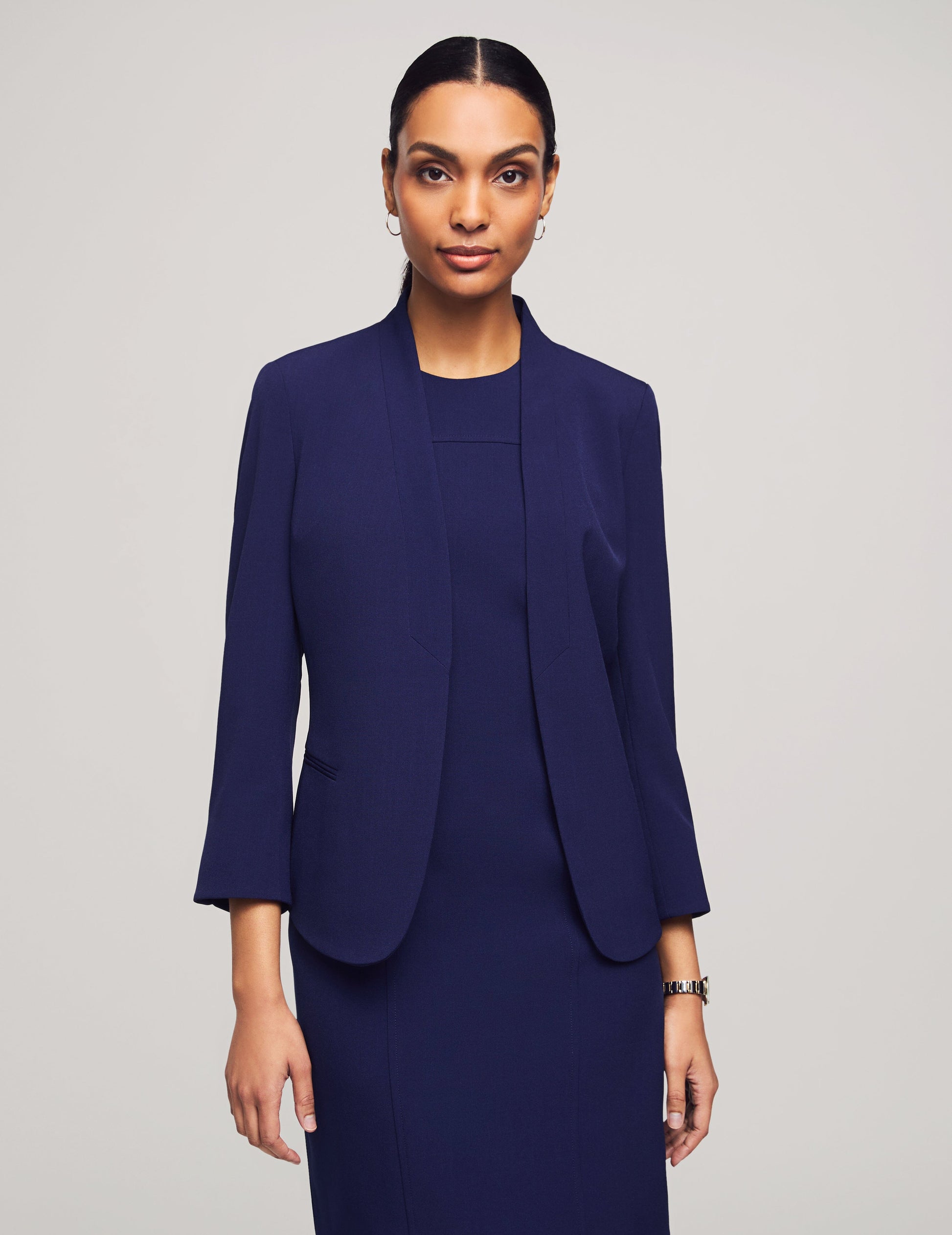 Anne Klein Navy Blazer & Sheath Dress Set