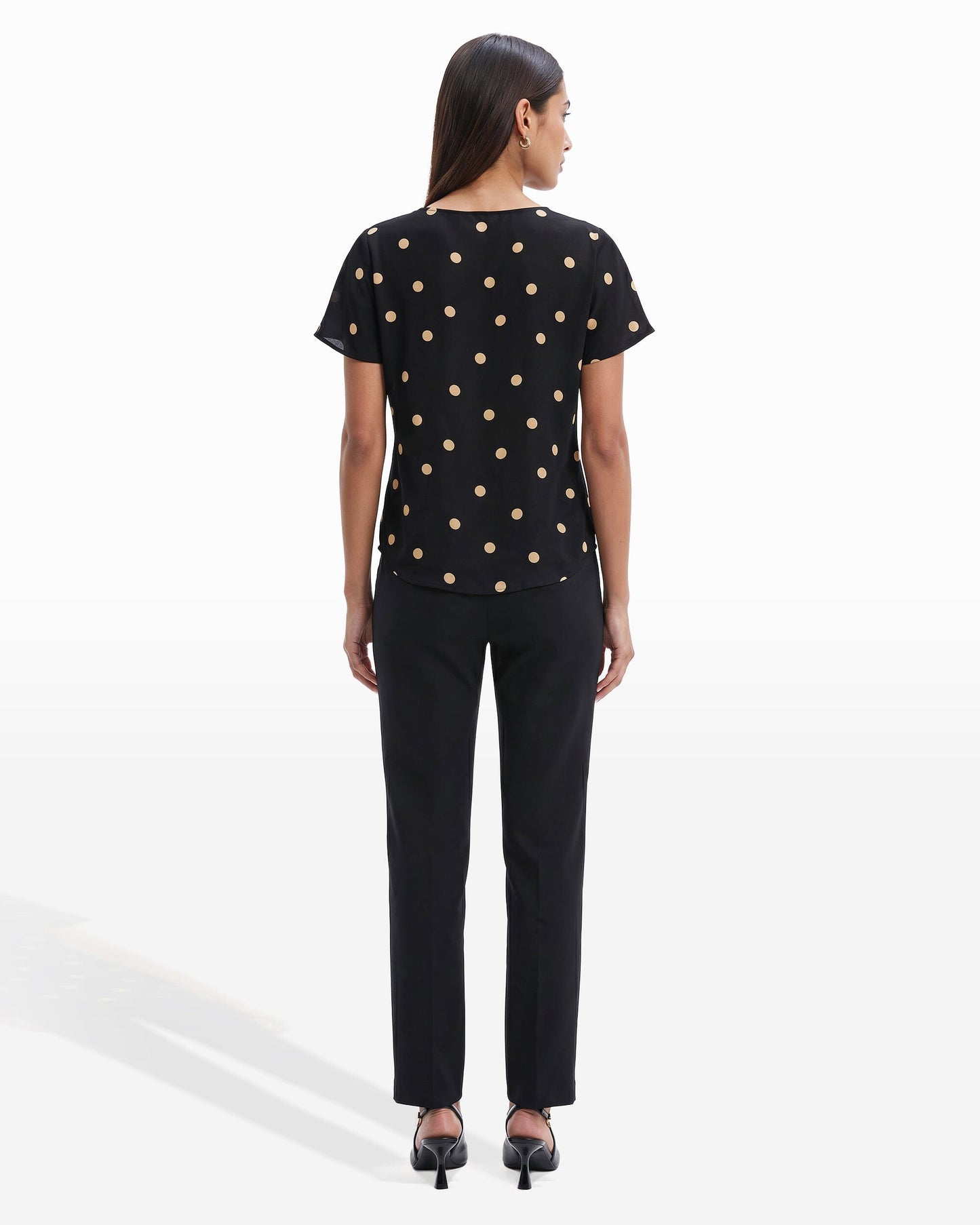 Anne Klein Large Dot Bateau Neck Blouse
