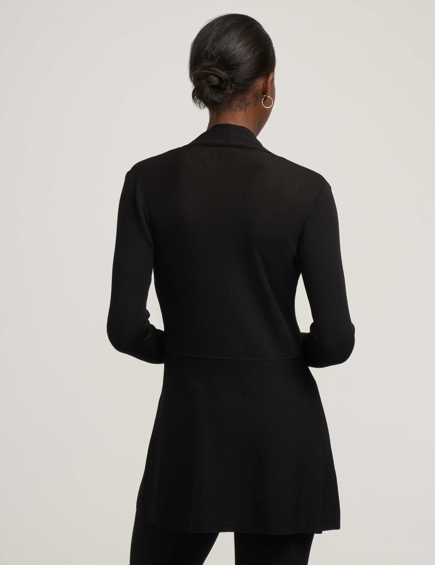 Anne Klein Monterey Open-Front Cardigan in Black