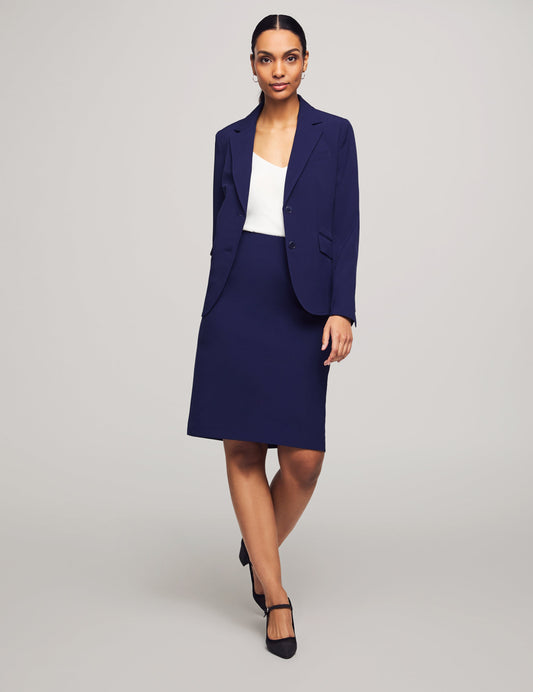 Anne Klein 3-Piece Skirt & Pants Suit Set in Navy