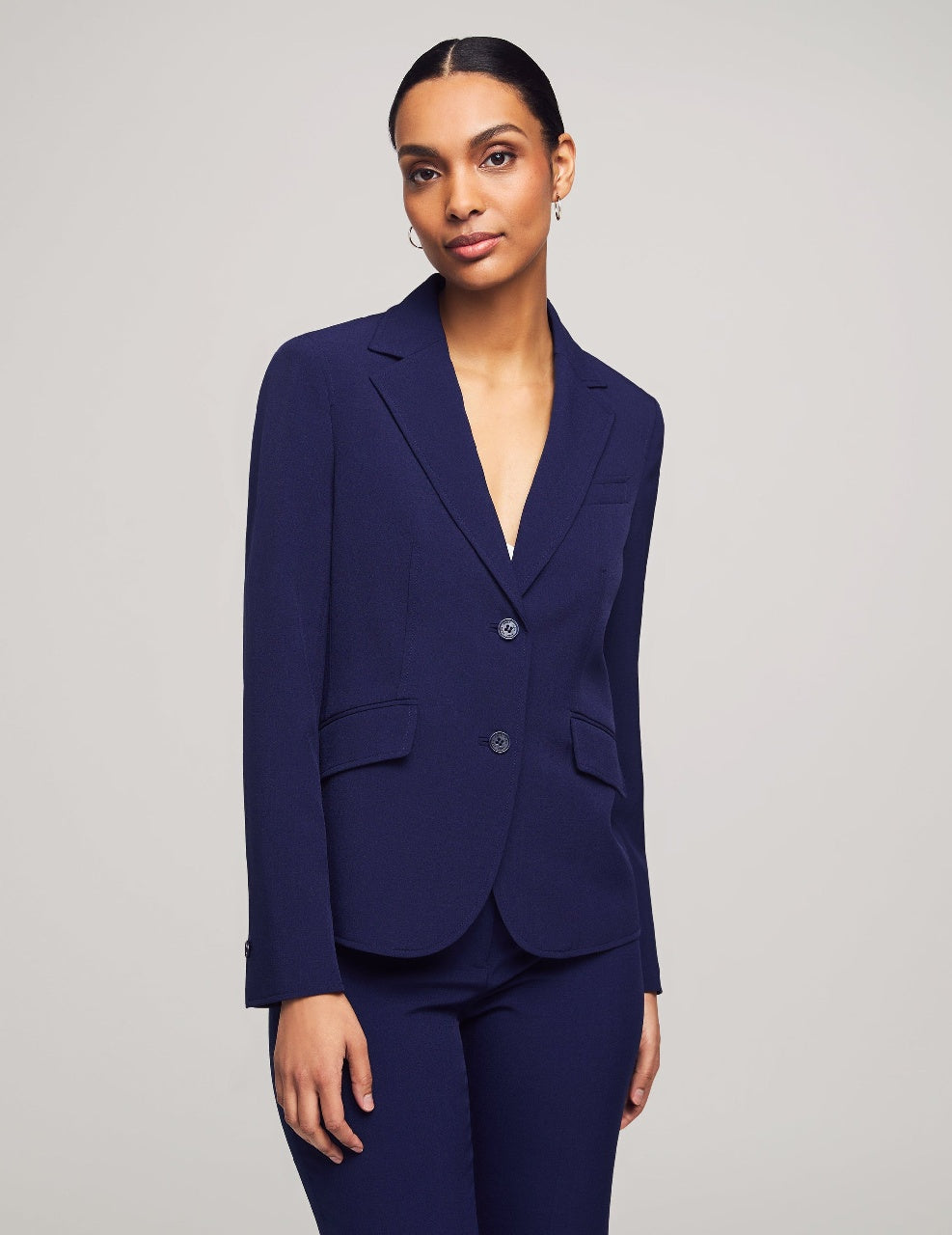 Anne Klein 3-Piece Skirt & Pants Suit Set in Navy