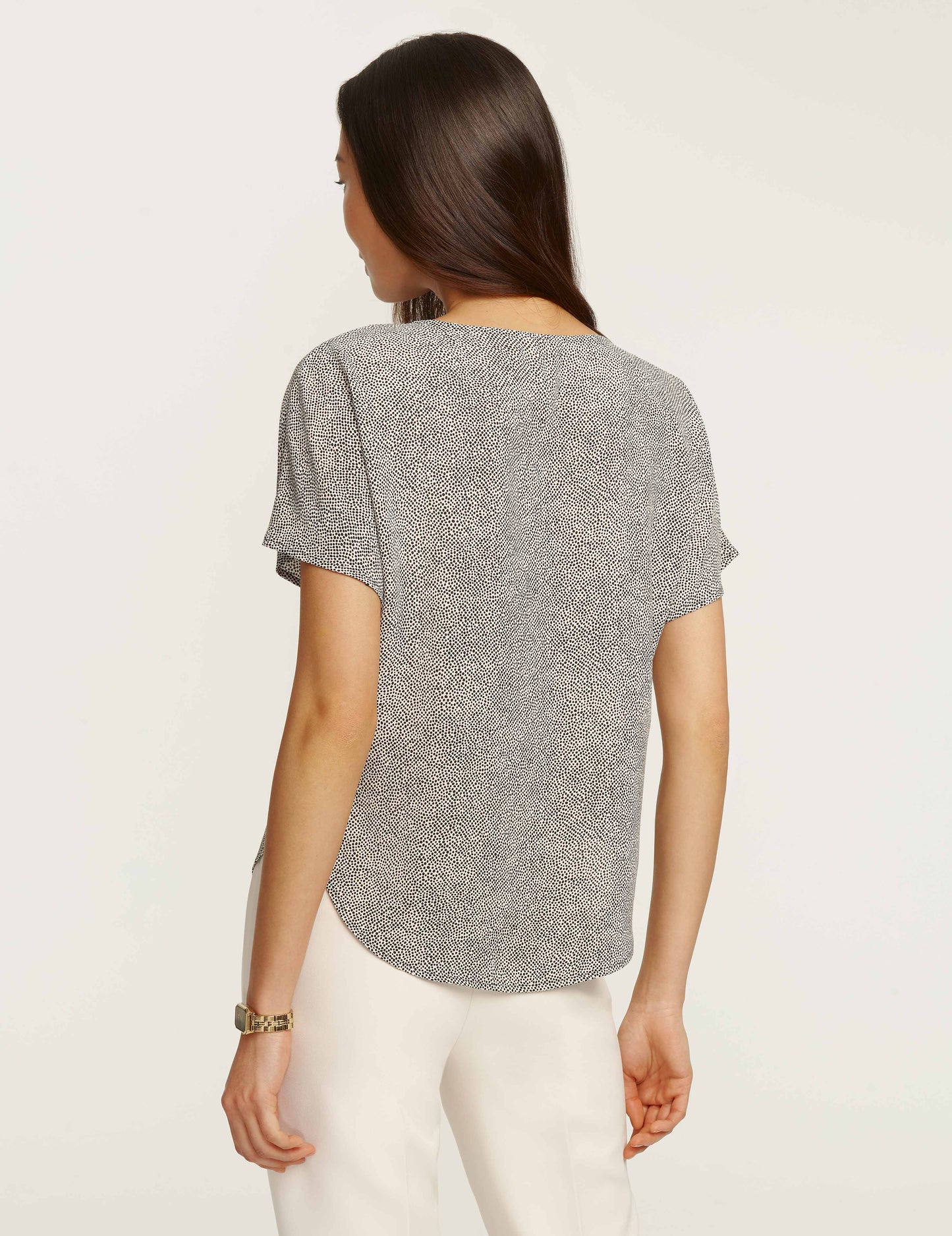 Anne Klein Mini Dot Bateau Blouse in Polyester