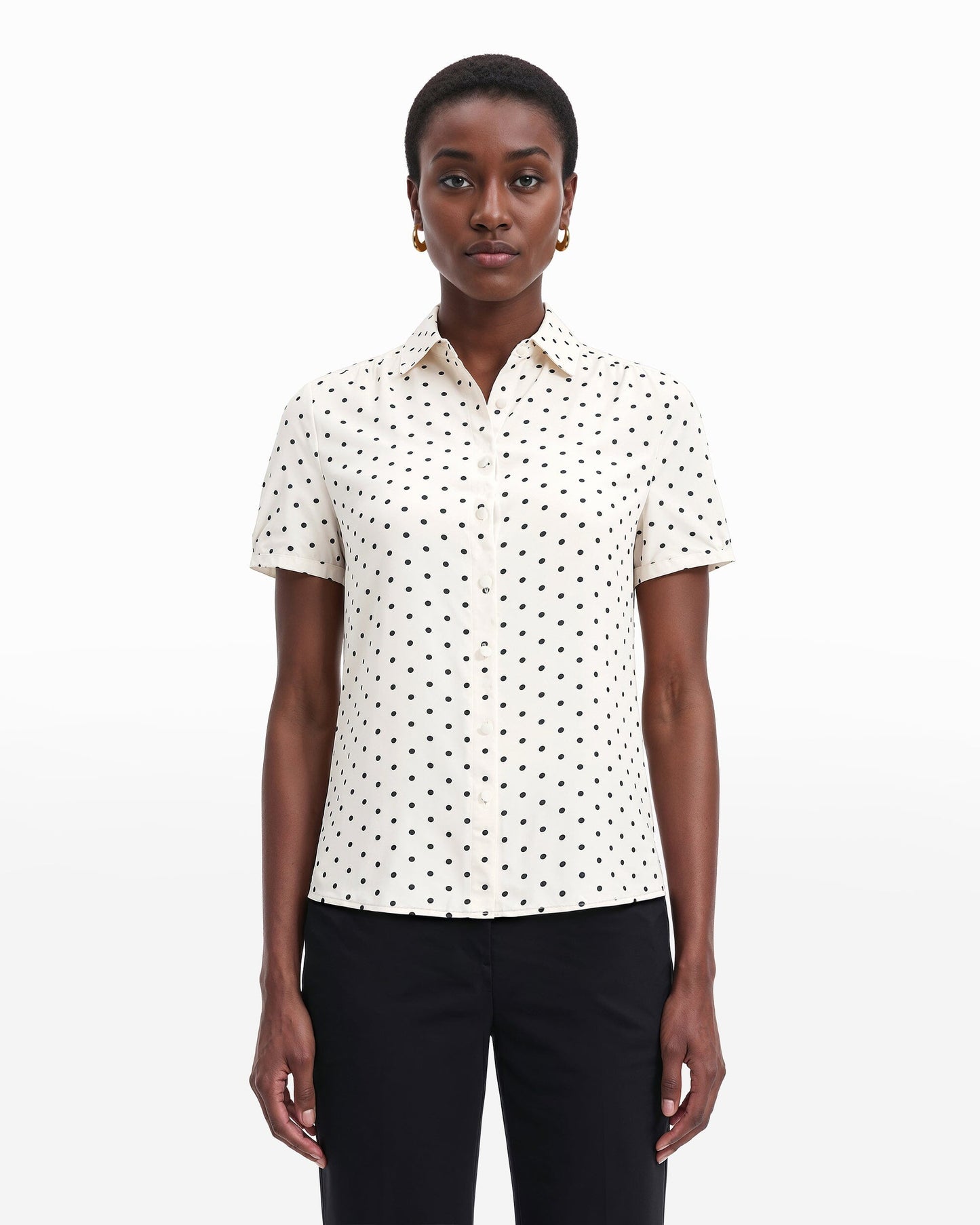 Anne Klein Polka Dot Cap Sleeve Blouse