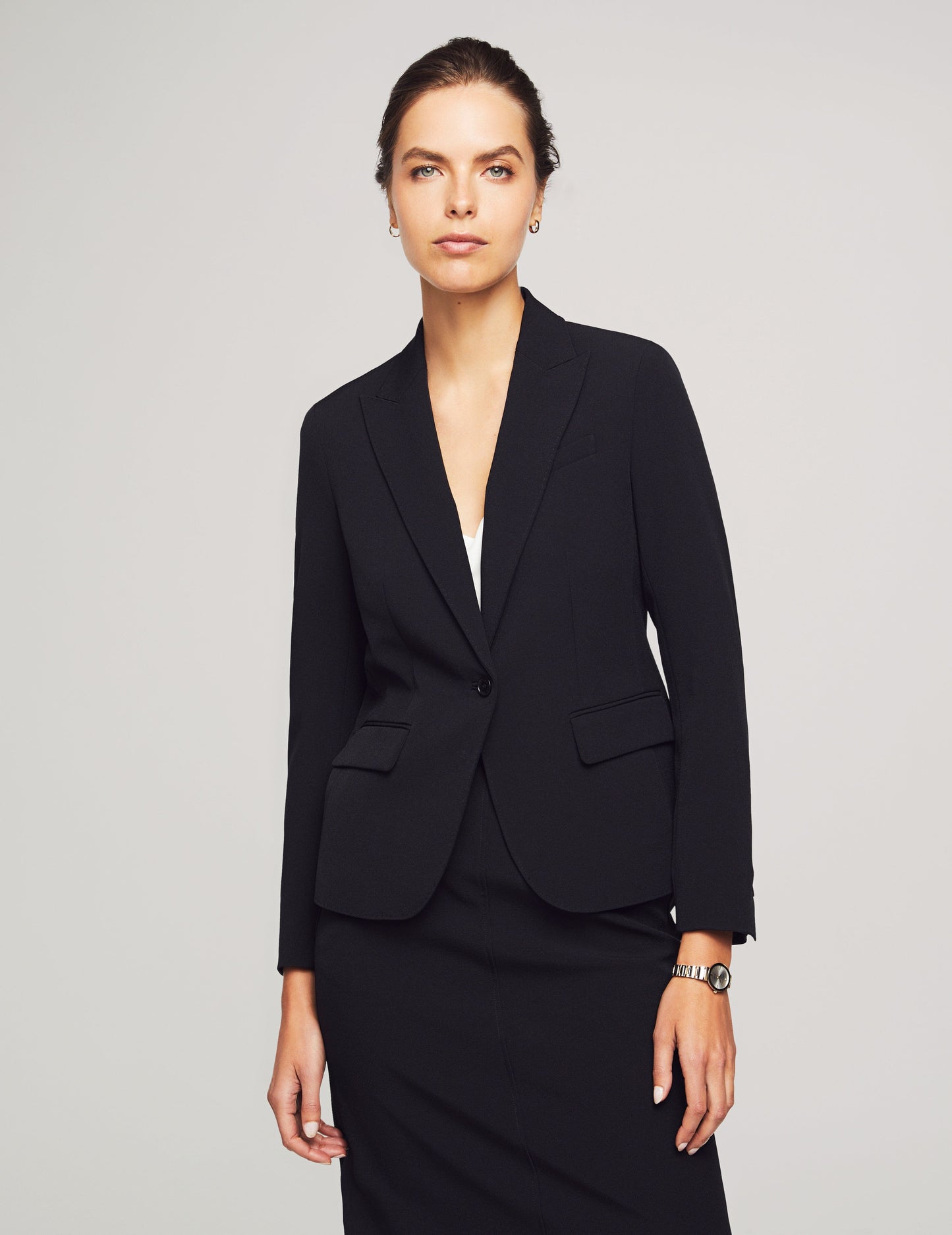 Anne Klein Black Jacket & Skirt Suit Set