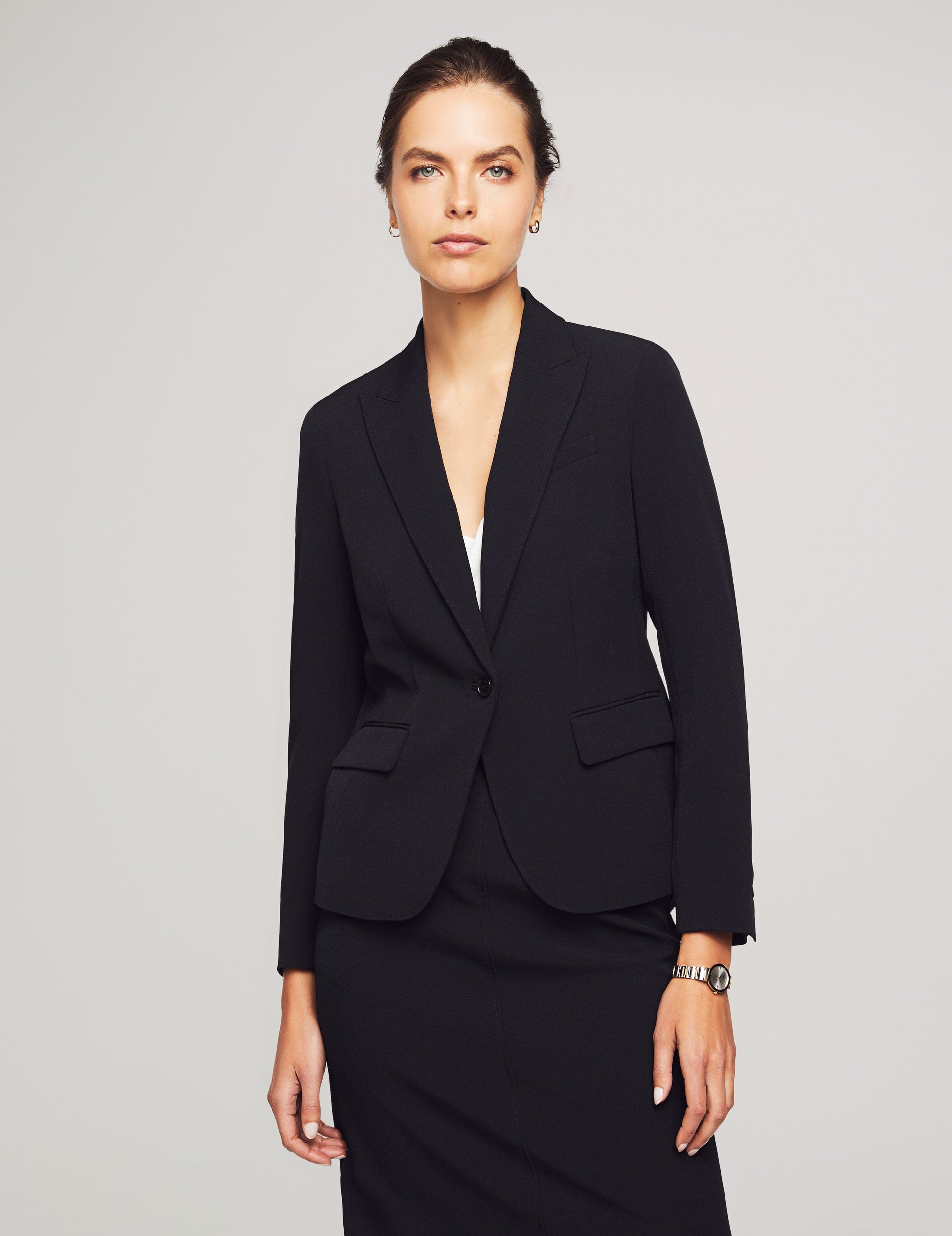 Anne Klein Black Jacket & Skirt Suit Set