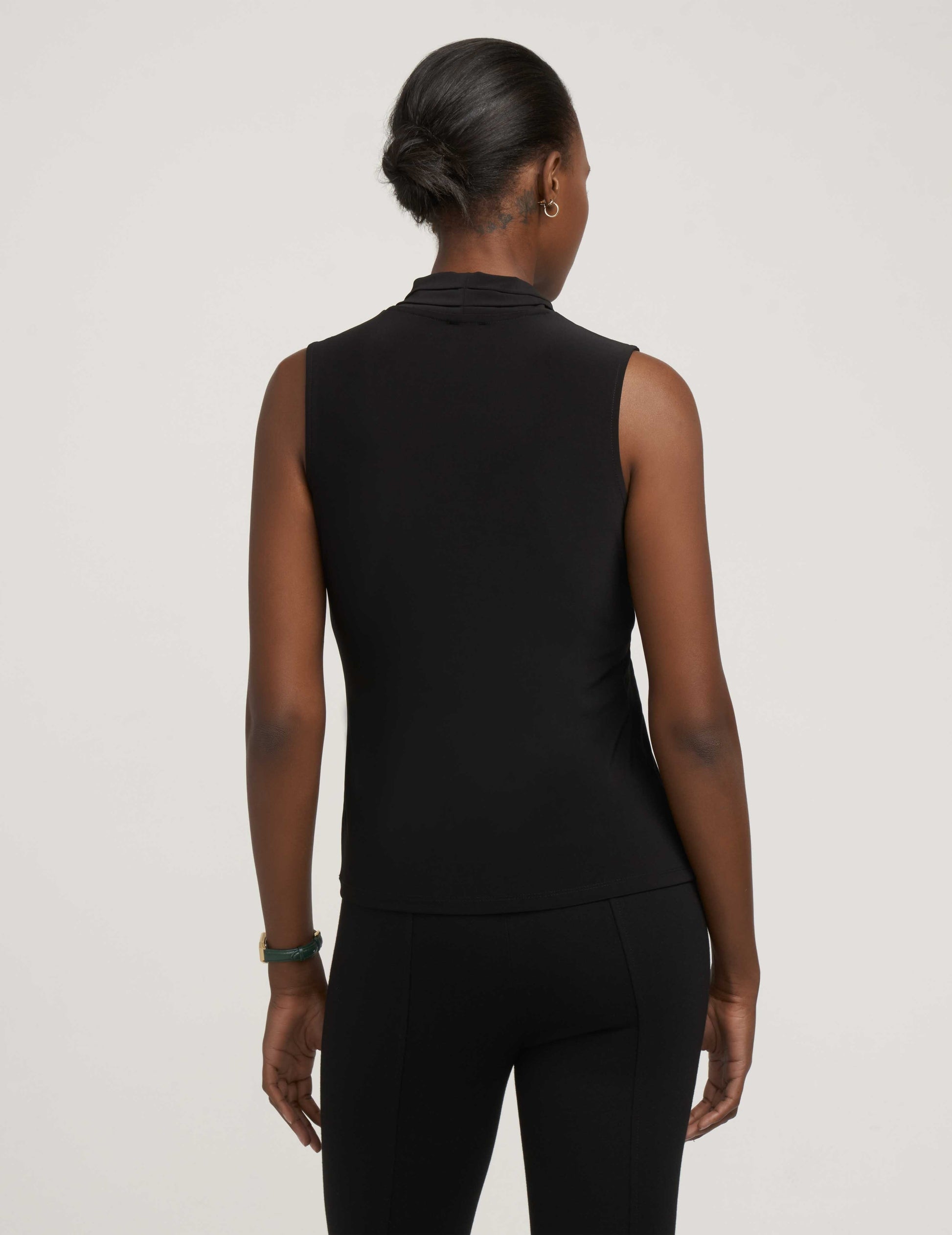 Anne Klein Petite V-Neck Triple Pleat Top