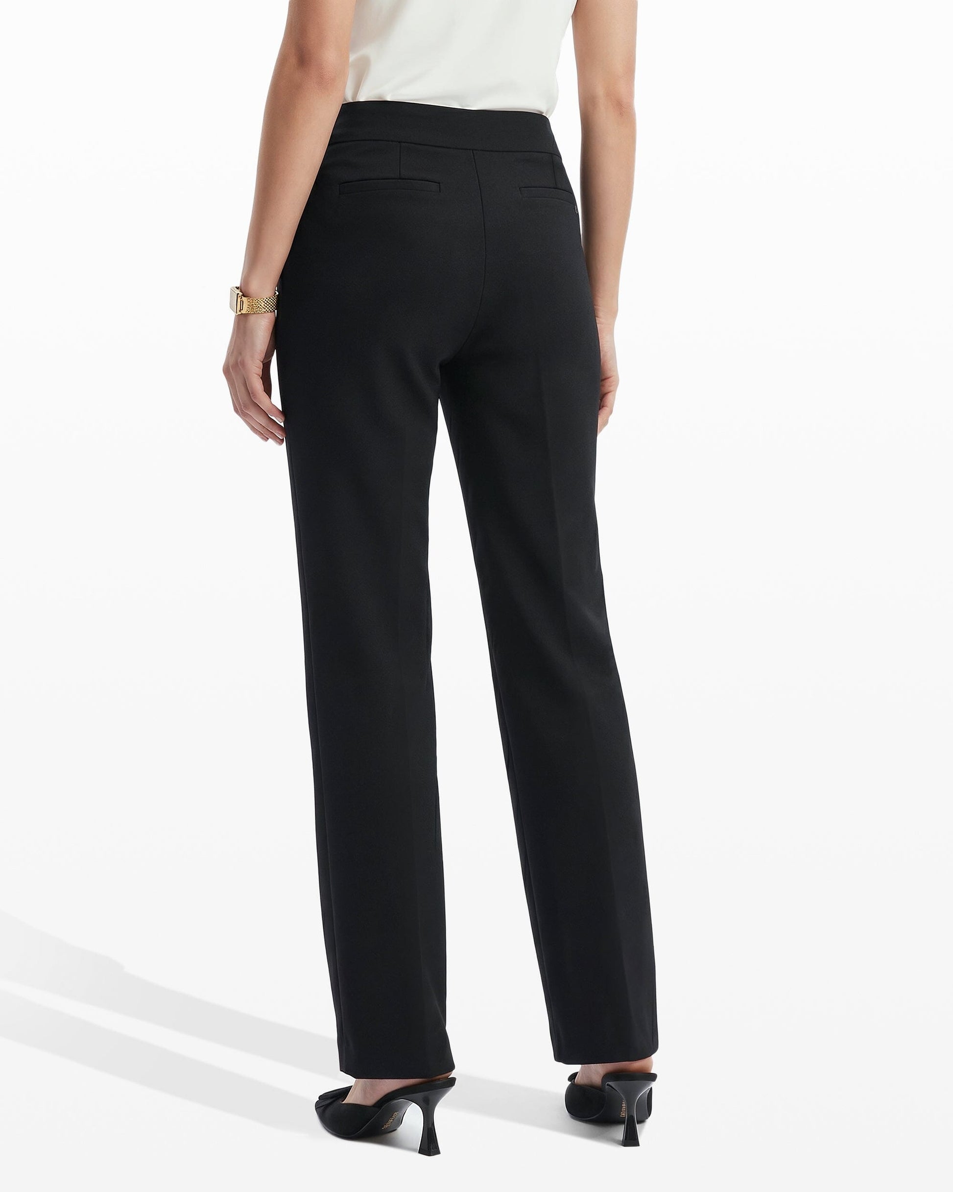 Anne Klein Pull On Straight Leg Trouser with Pockets
