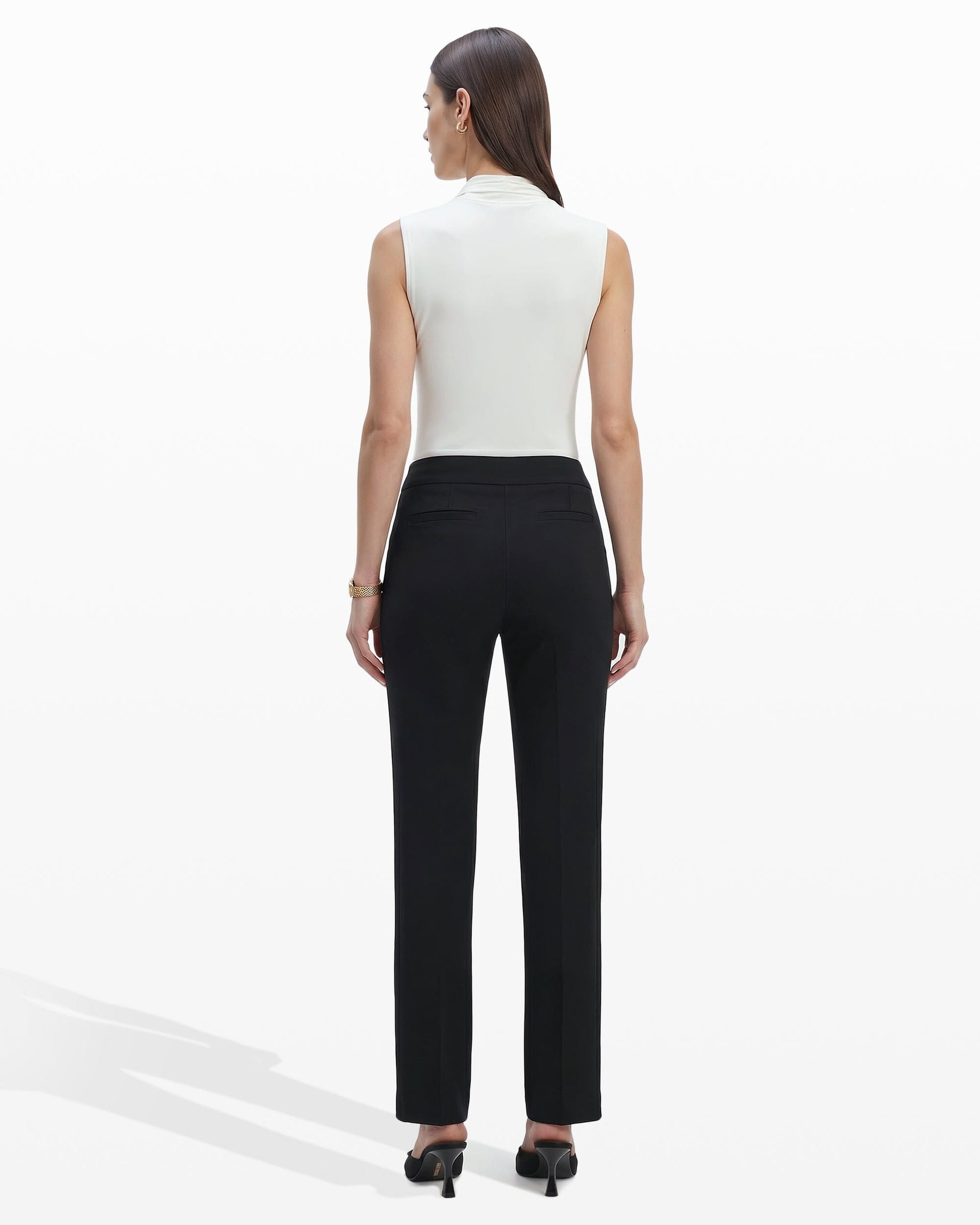 Anne Klein Pull On Straight Leg Trouser with Pockets