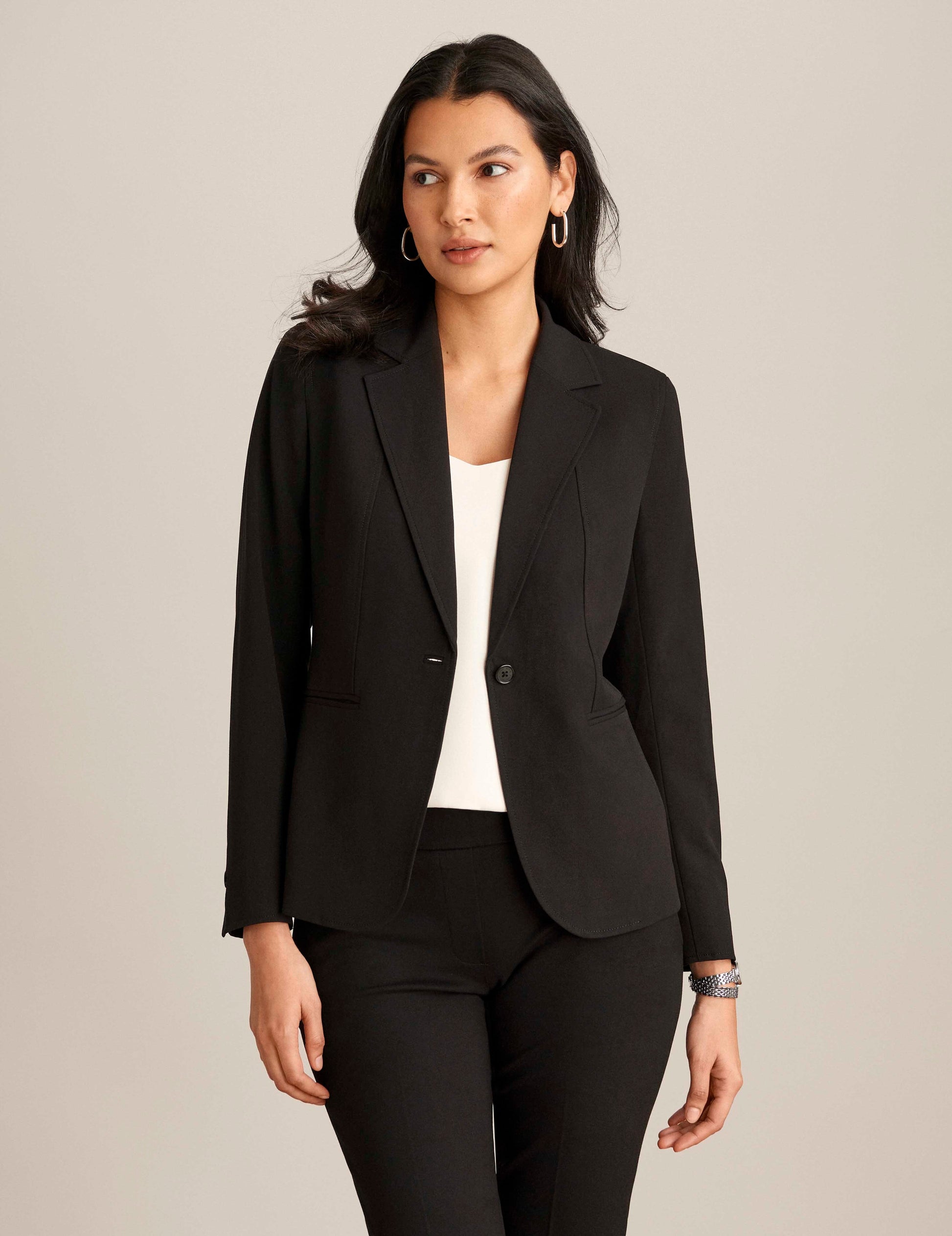 Anne Klein Notch Collar Blazer with Princess Seams