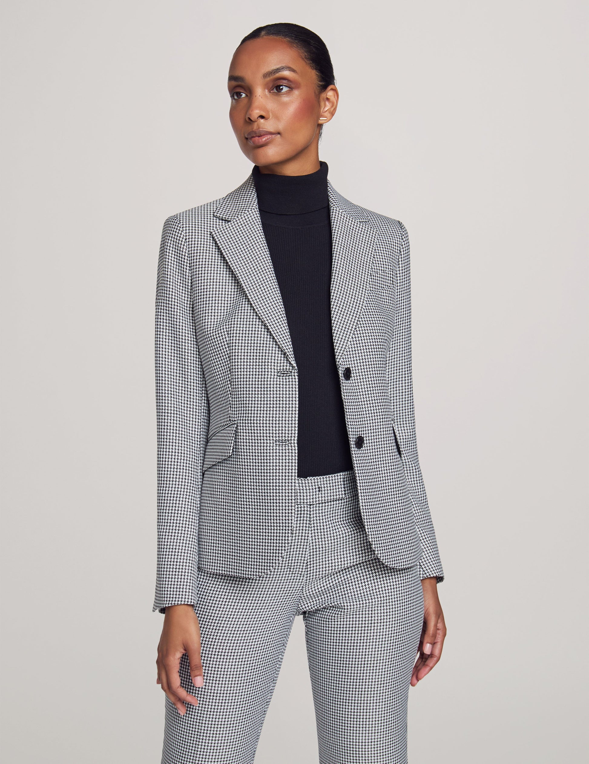 Anne Klein Houndstooth Skirt Suit Set, 3-Piece