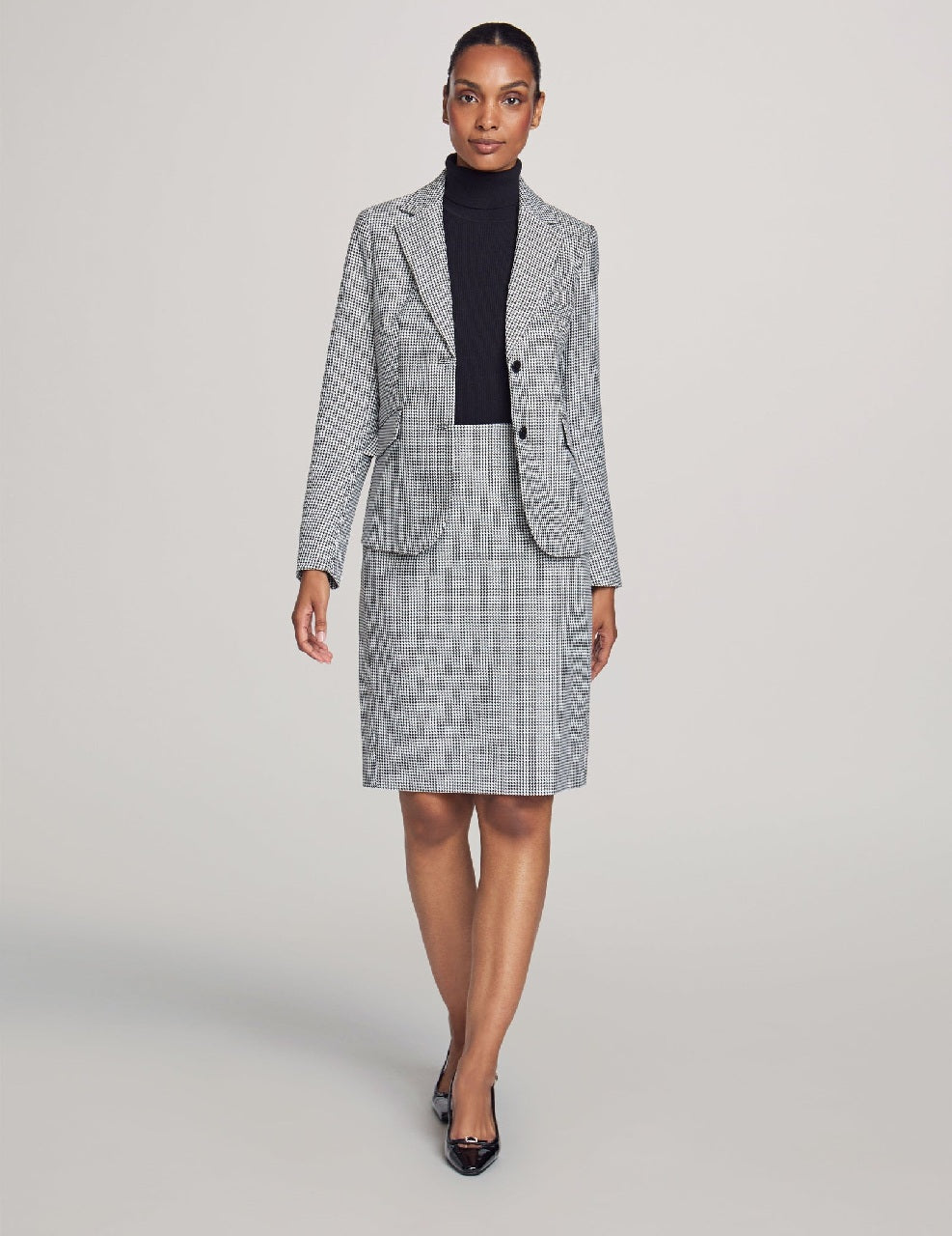 Anne Klein Houndstooth Skirt Suit Set, 3-Piece