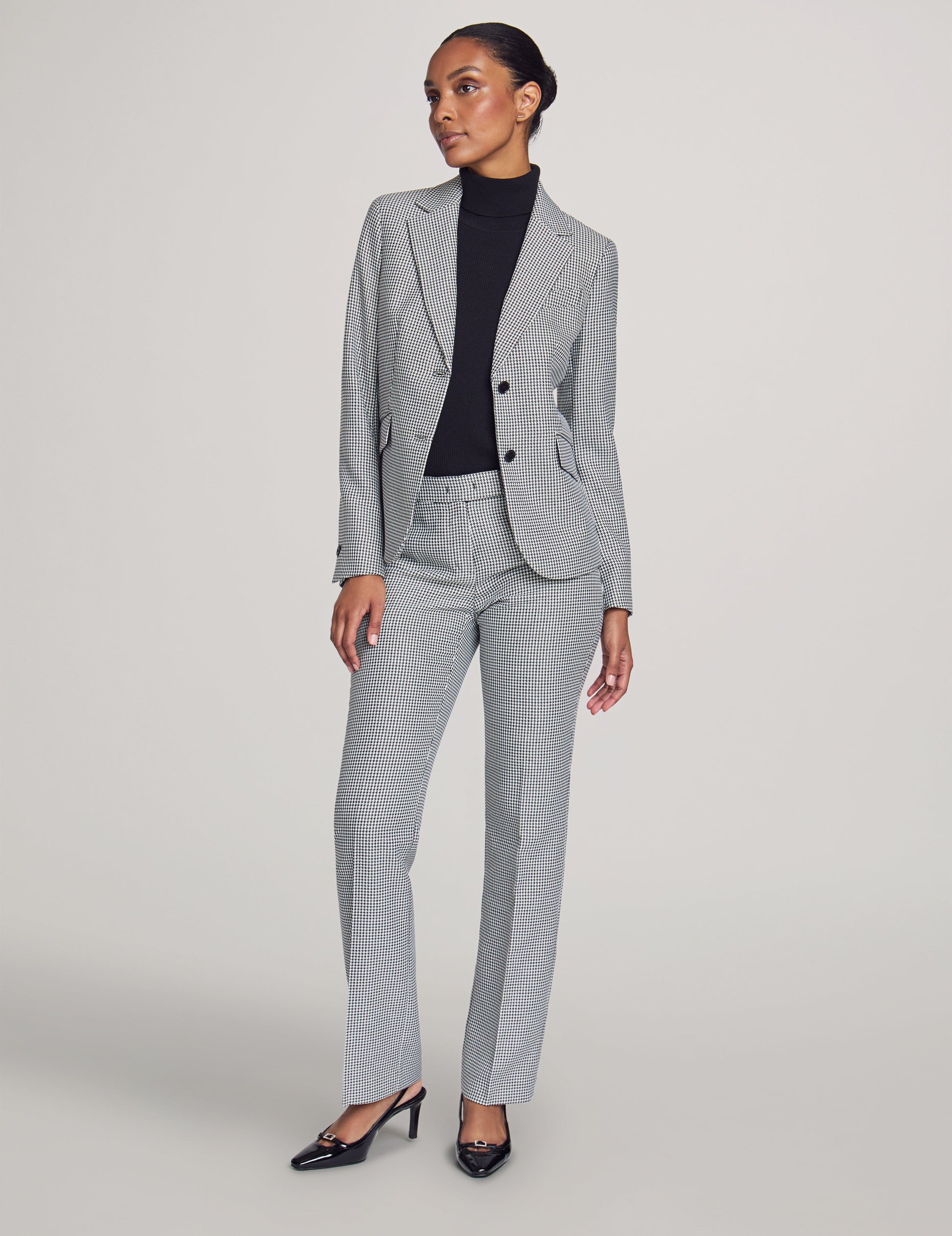 Anne Klein Houndstooth Skirt Suit Set, 3-Piece