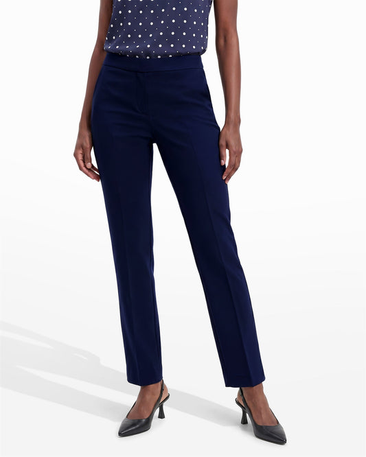 Anne Klein Pull On Straight Leg Trouser with Pockets