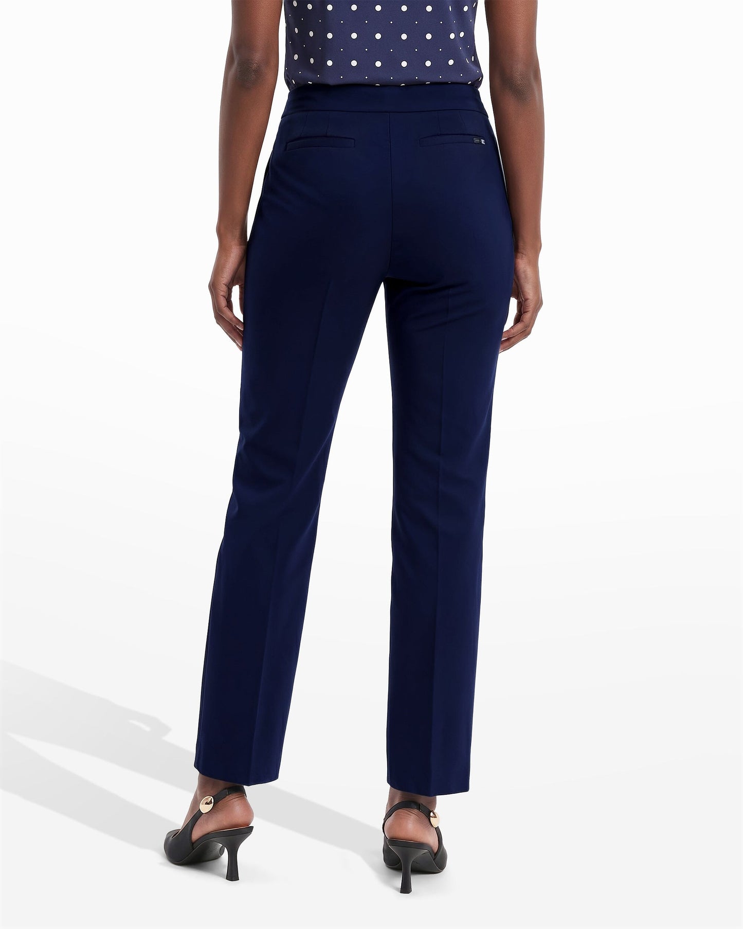 Anne Klein Pull On Straight Leg Trouser with Pockets