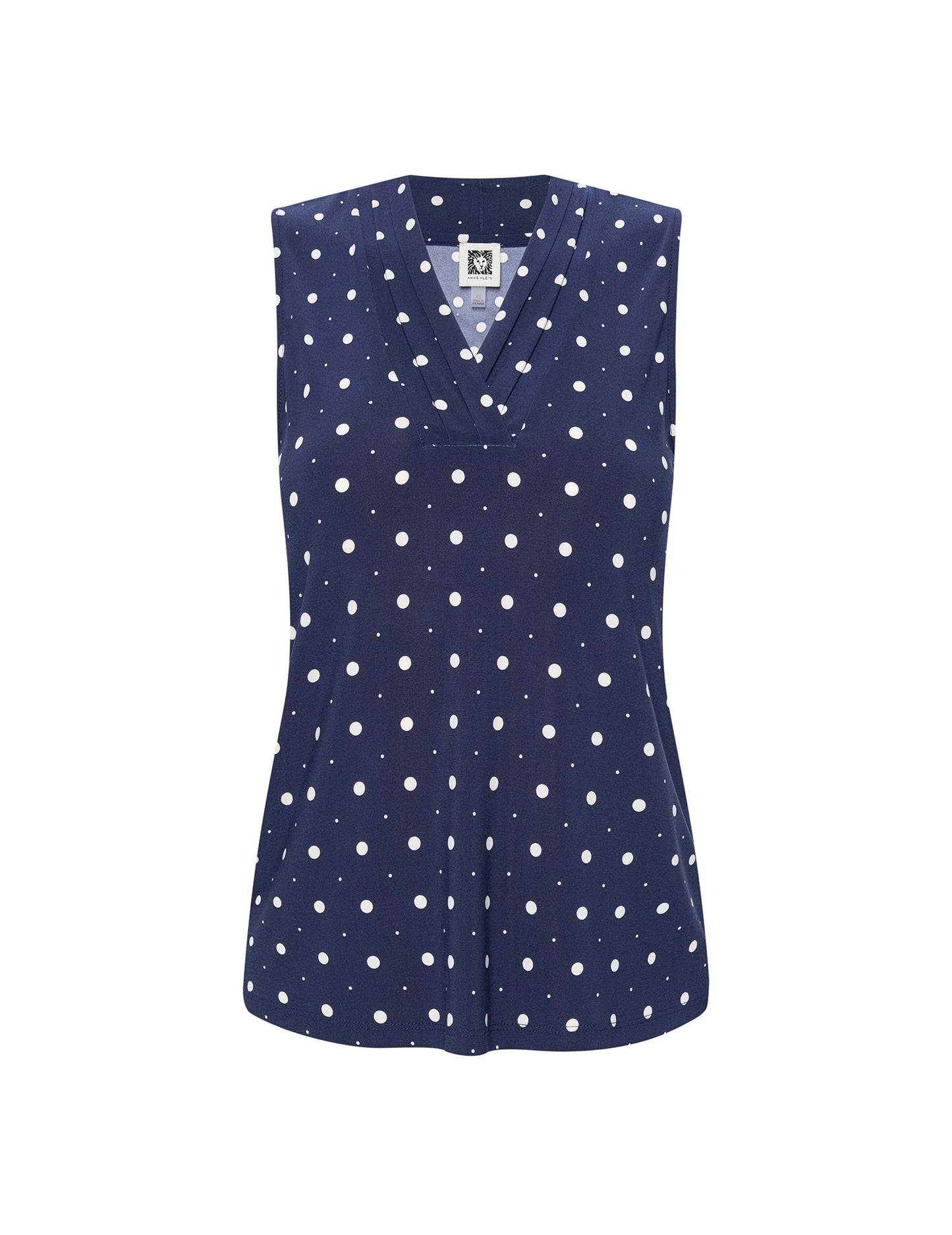 Anne Klein Printed Sleeveless V-Neck Pleat Top