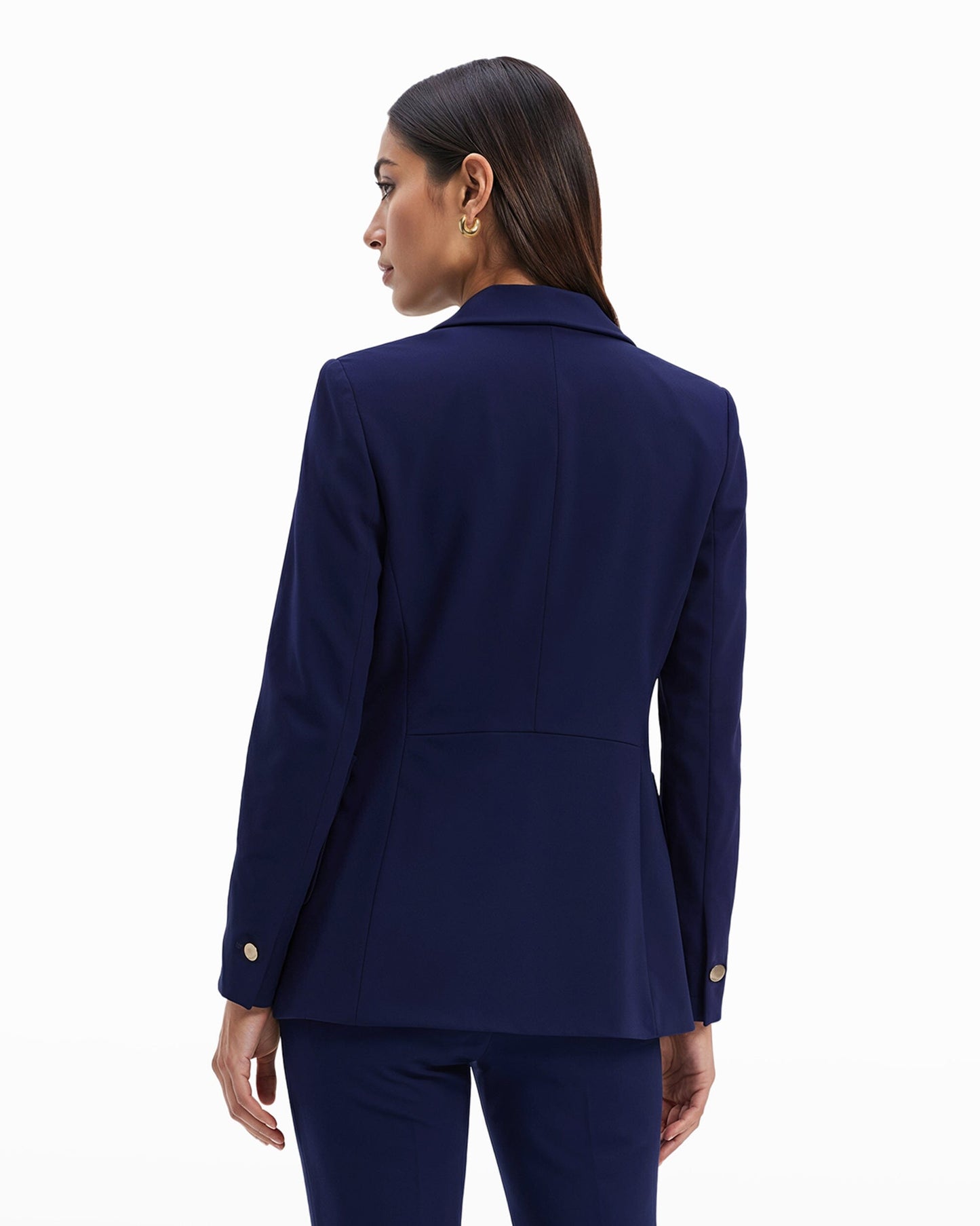 Anne Klein Faux Double Breasted Blazer with Patch Pockets