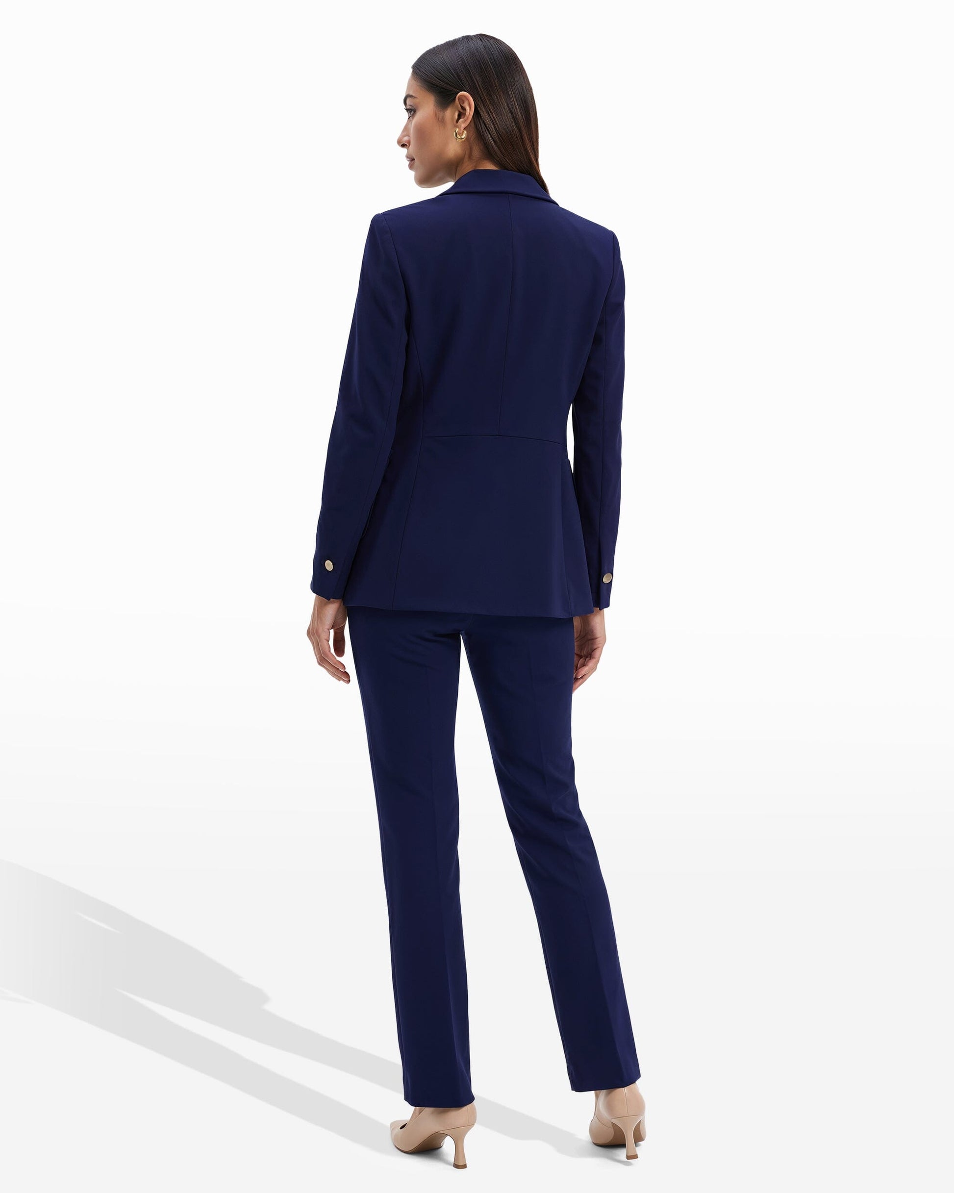 Anne Klein Faux Double Breasted Blazer with Patch Pockets