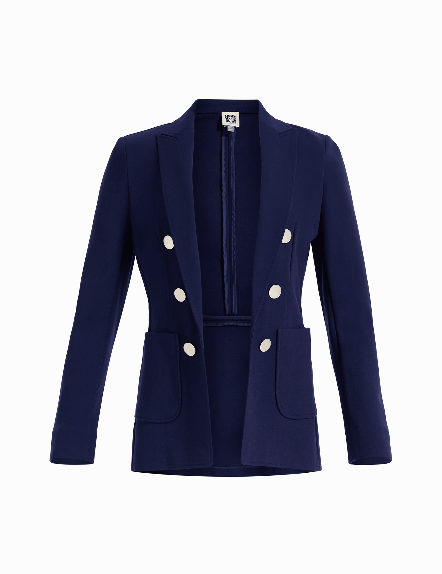 Anne Klein Faux Double Breasted Blazer with Patch Pockets