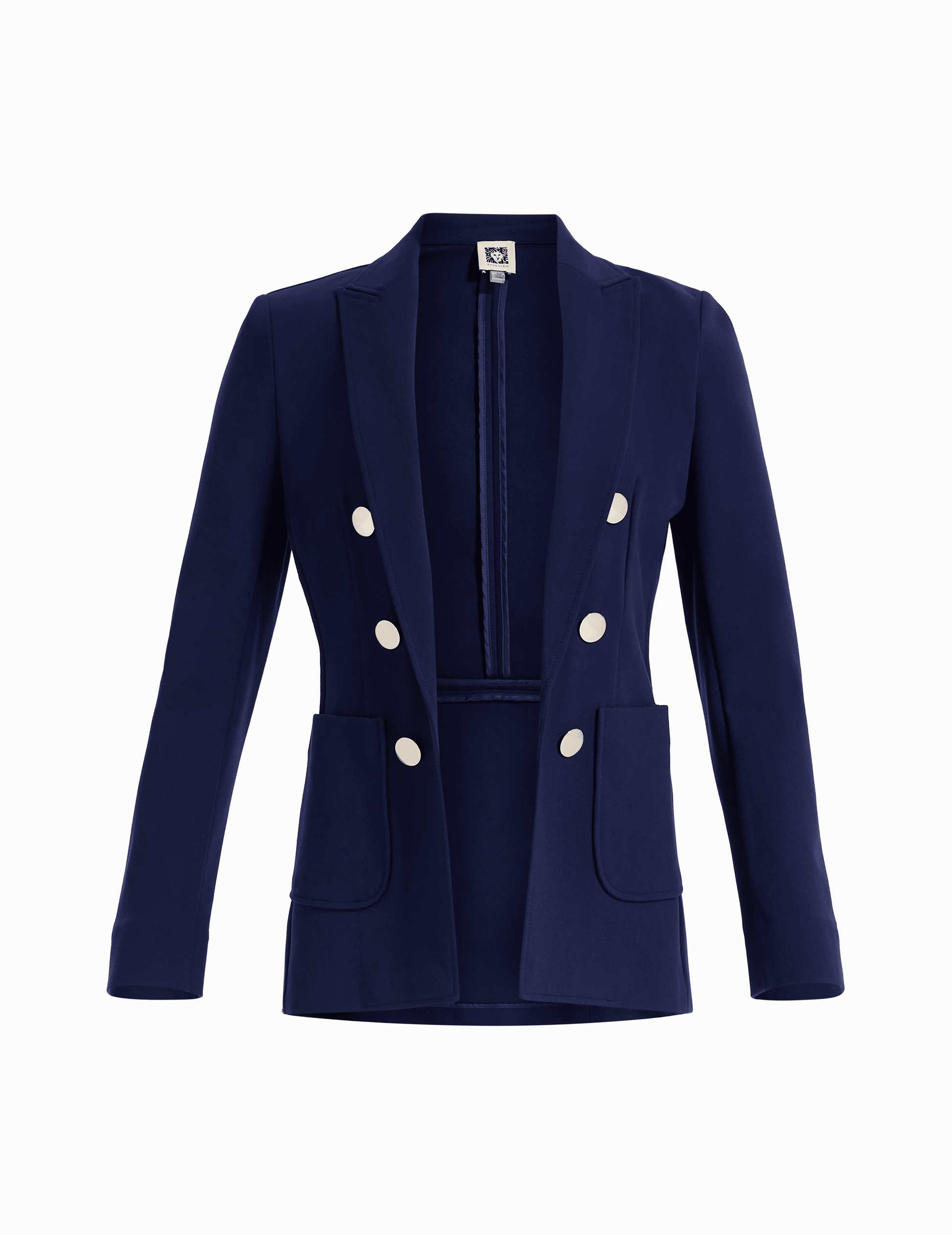 Anne Klein Faux Double Breasted Blazer with Patch Pockets