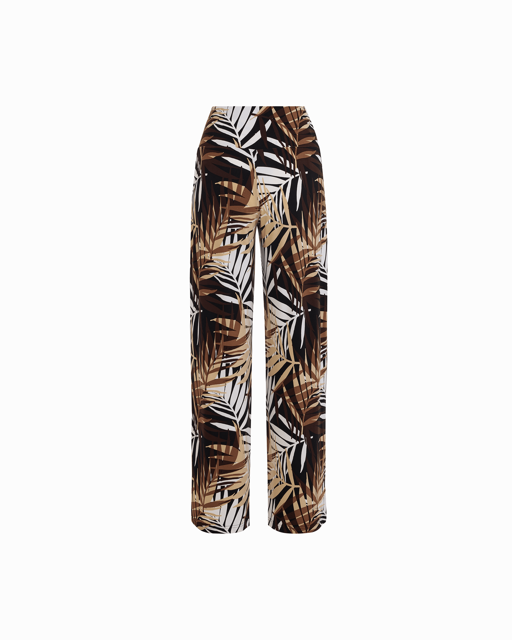 Anne Klein Wide-Leg Palazzo Pant with Wide Waistband in ANNE BLACK MULTI | Anne K