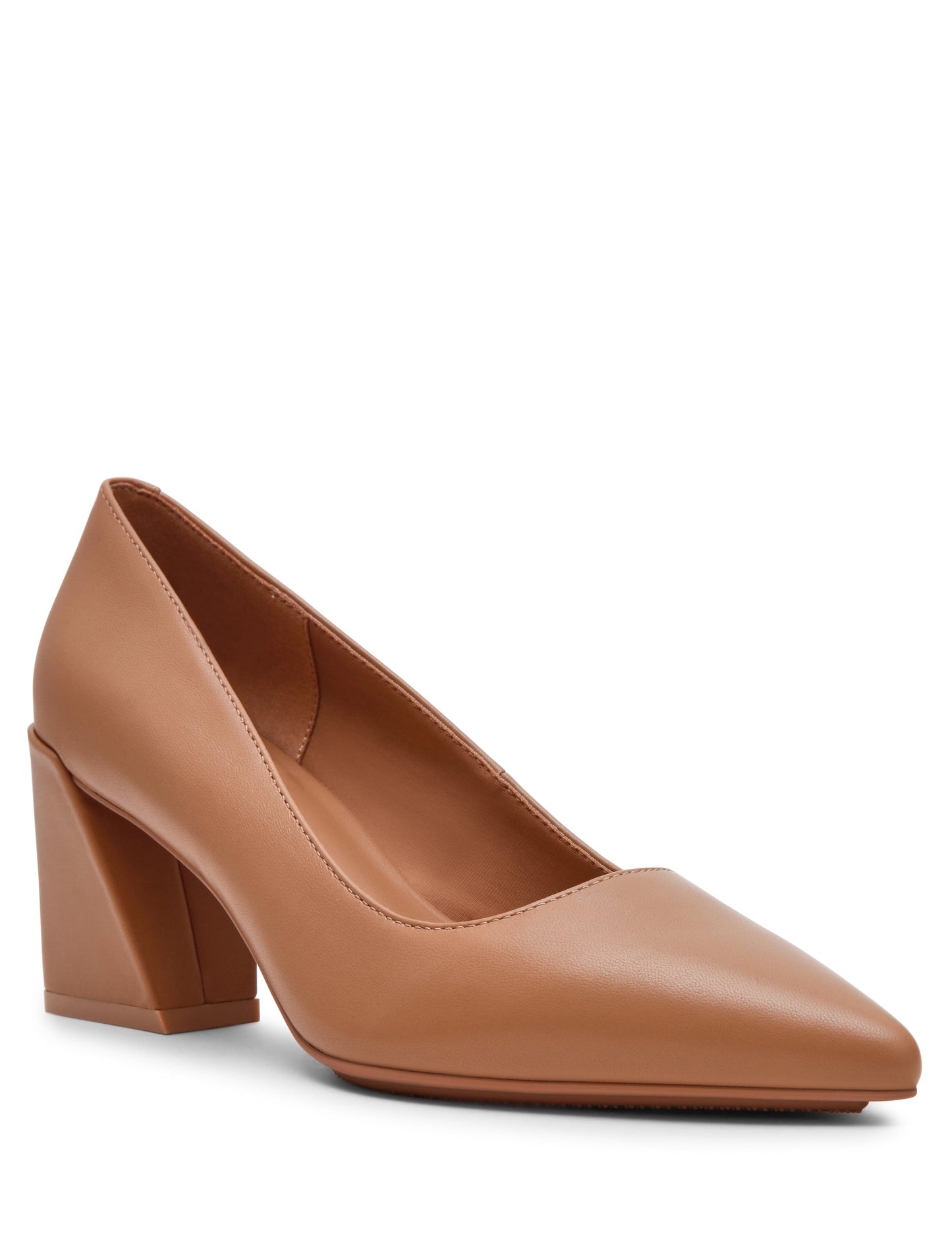 Anne Klein Relena Leather Pump in Nude Leather