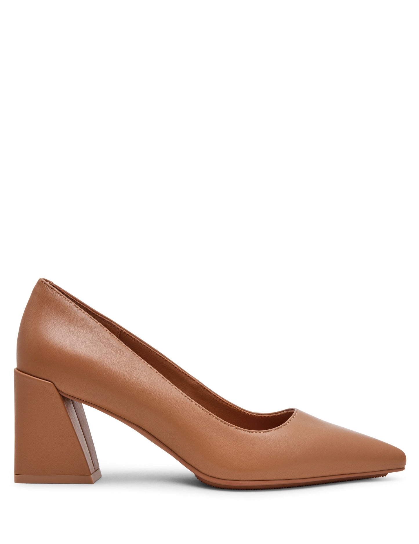 Anne Klein Relena Leather Pump in Nude Leather