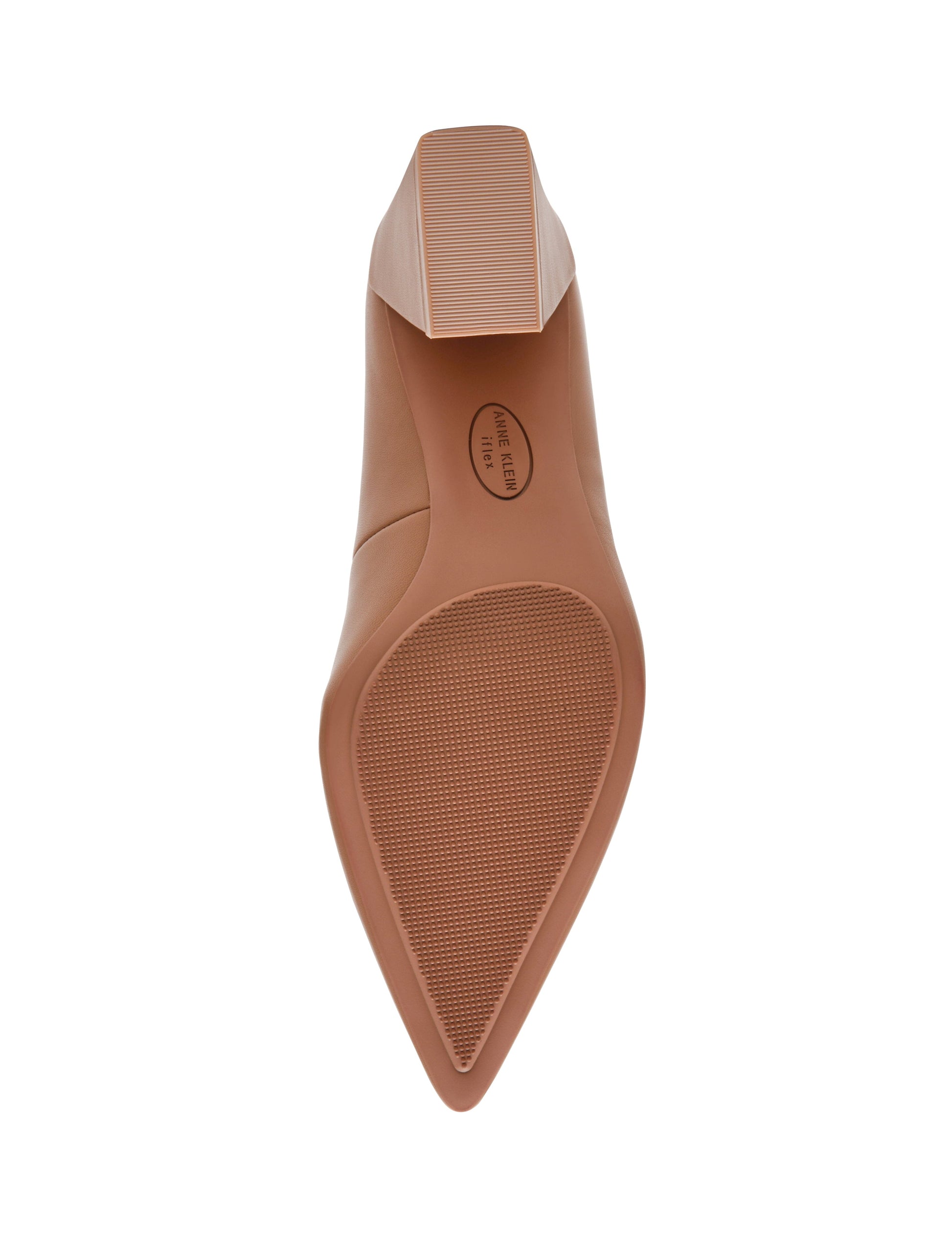Anne Klein Relena Leather Pump in Nude Leather