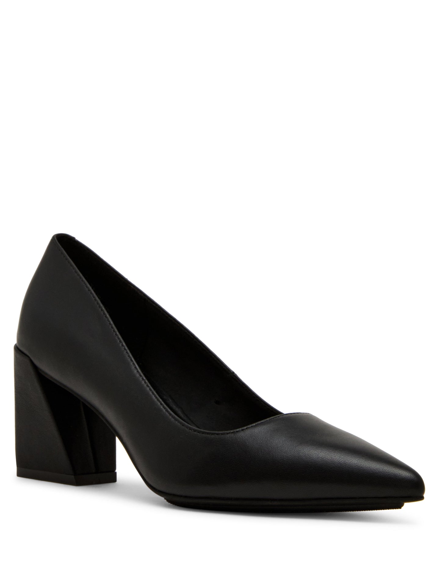 Anne Klein Relena Leather Pump in Black Leather