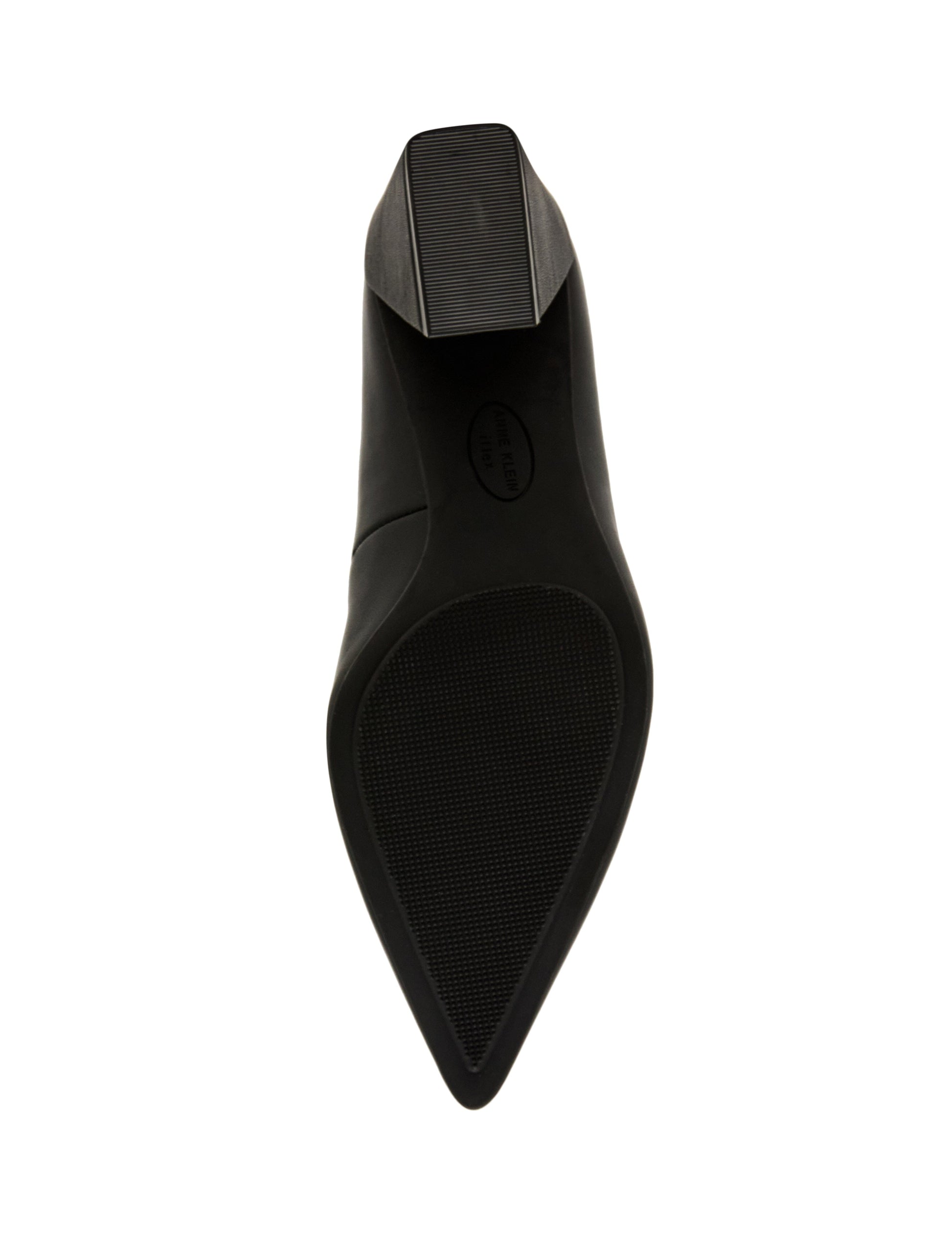 Anne Klein Relena Leather Pump in Black Leather