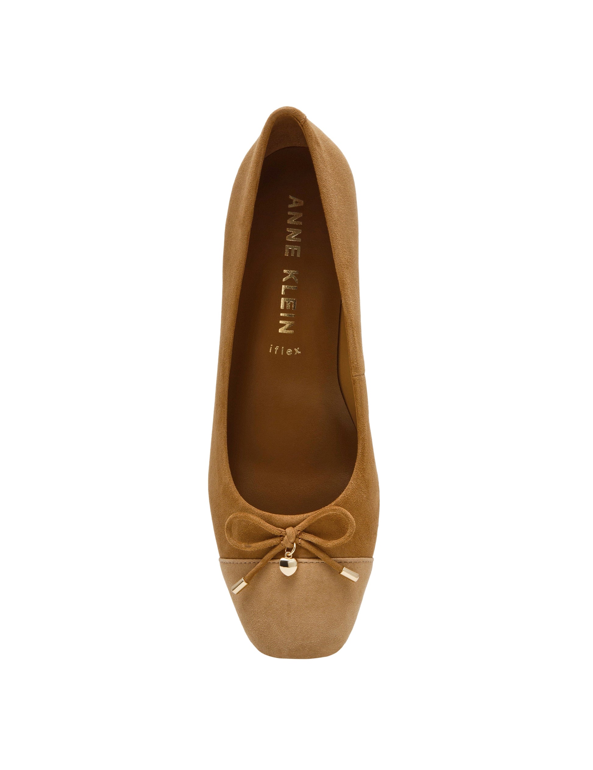 Anne Klein Leather Wedge Waiter Shoe in Tan Suede