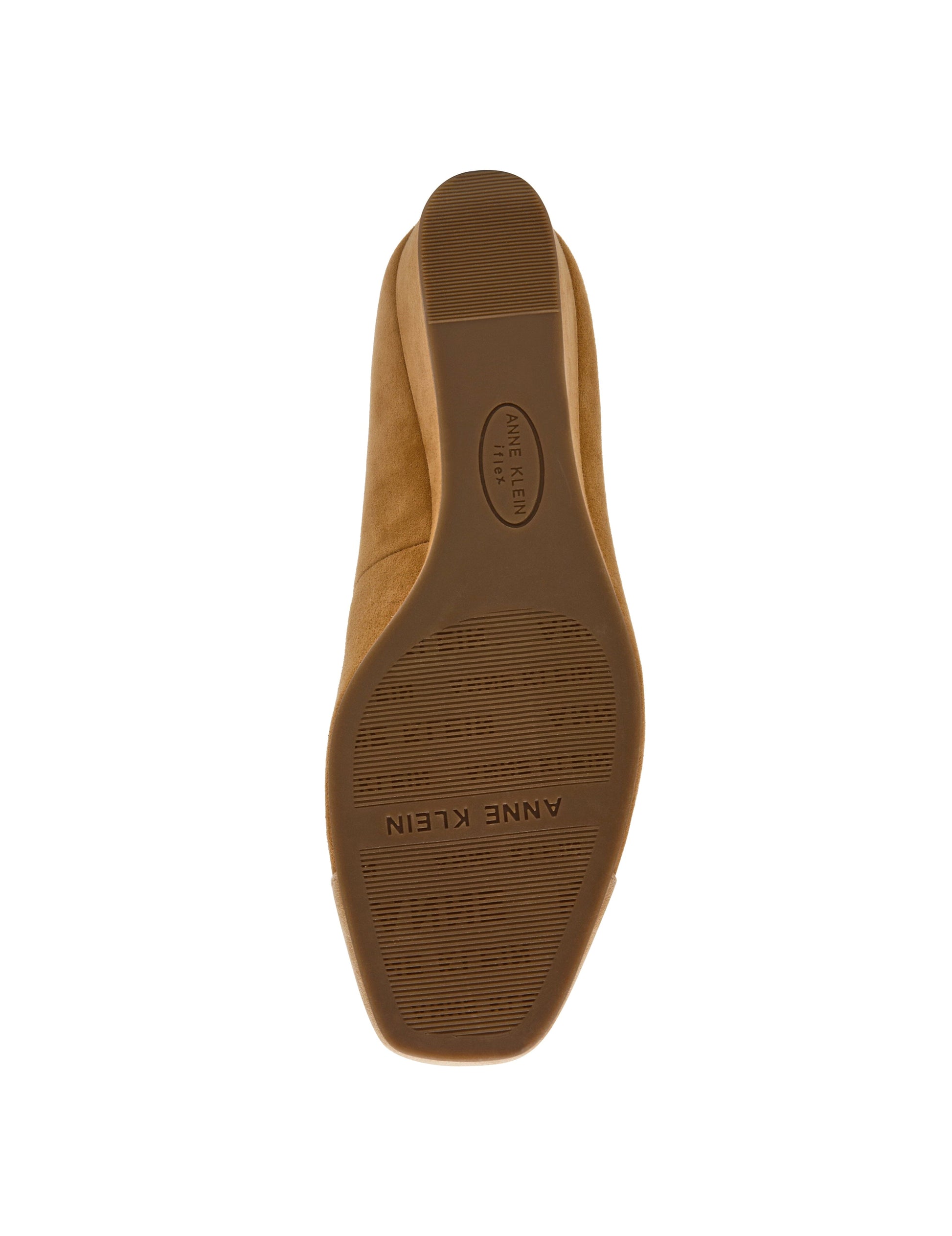 Anne Klein Leather Wedge Waiter Shoe in Tan Suede