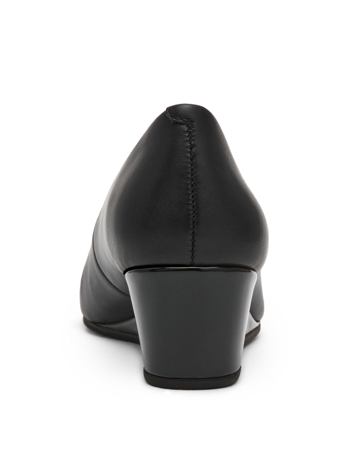 Anne Klein Leather Wedge Waiter Shoe in Black Leather