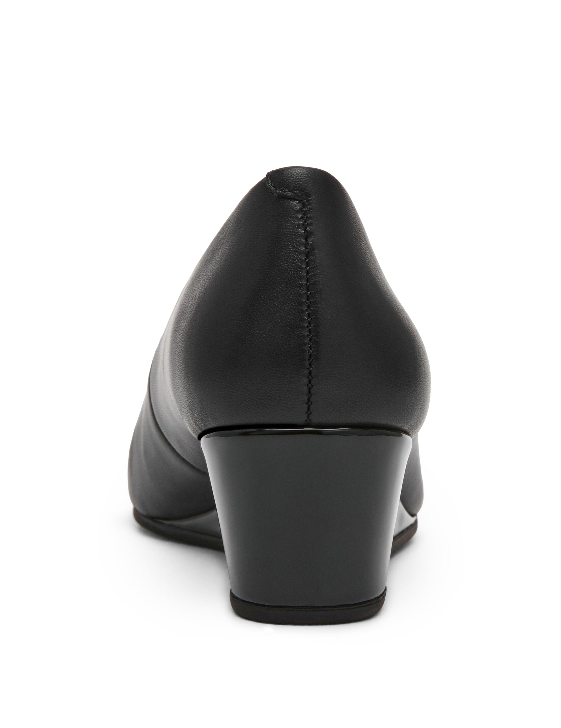 Anne Klein Leather Wedge Waiter Shoe in Black Leather